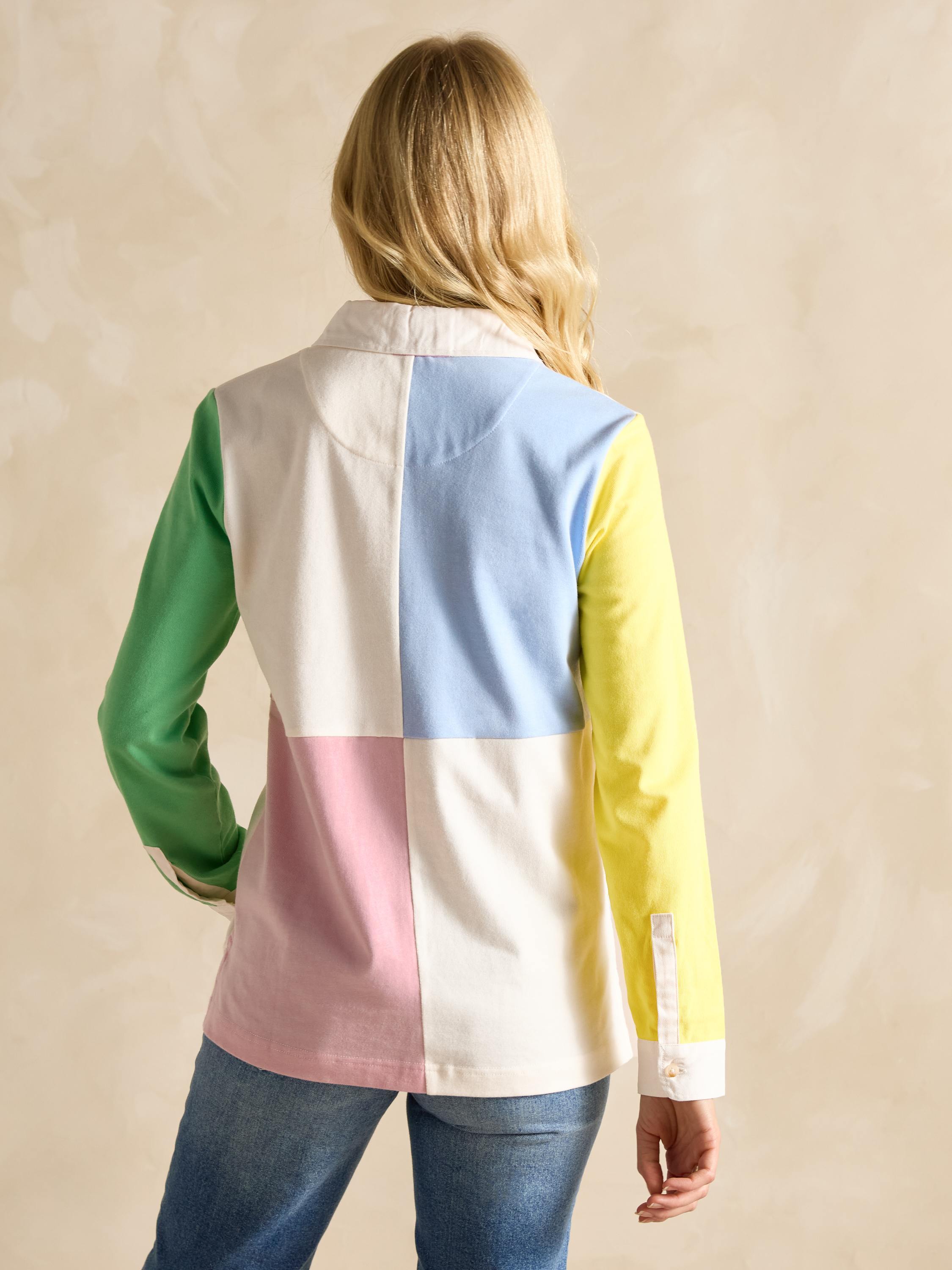 Falmouth Multi Hotch Potch Collared Rugby Shirt