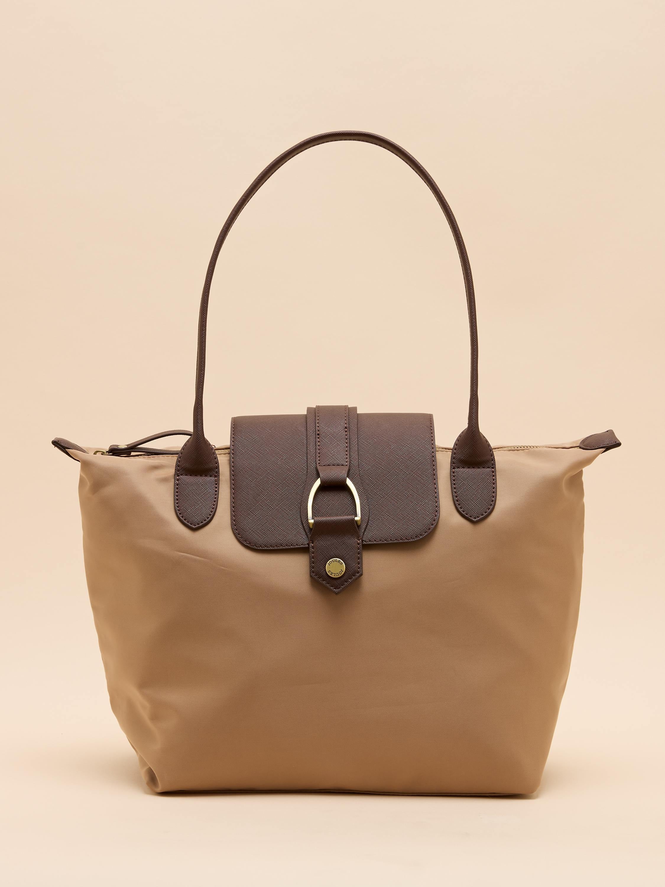 Edie Beige & Brown Shopper Bag