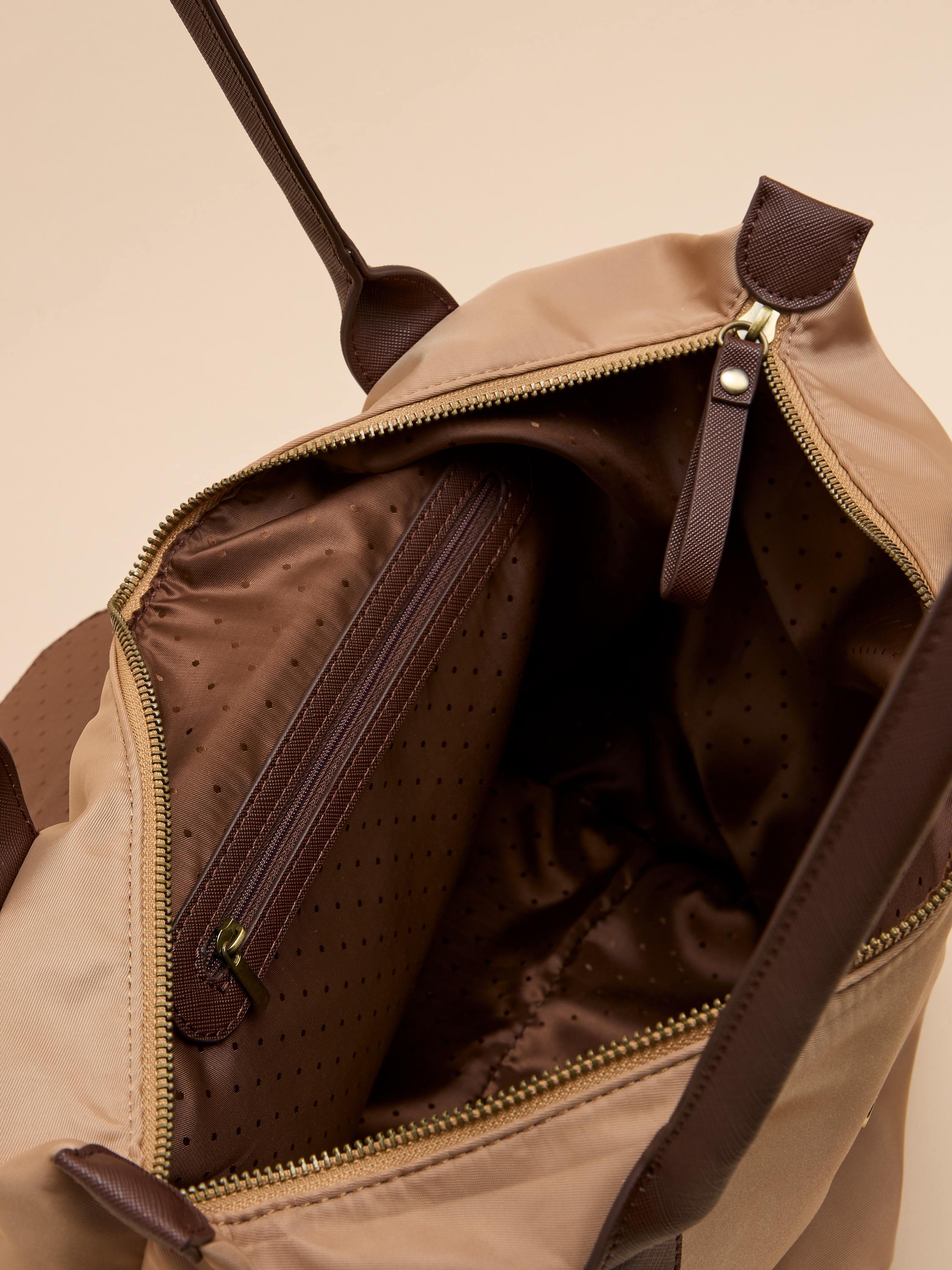 Edie Beige & Brown Shopper Bag