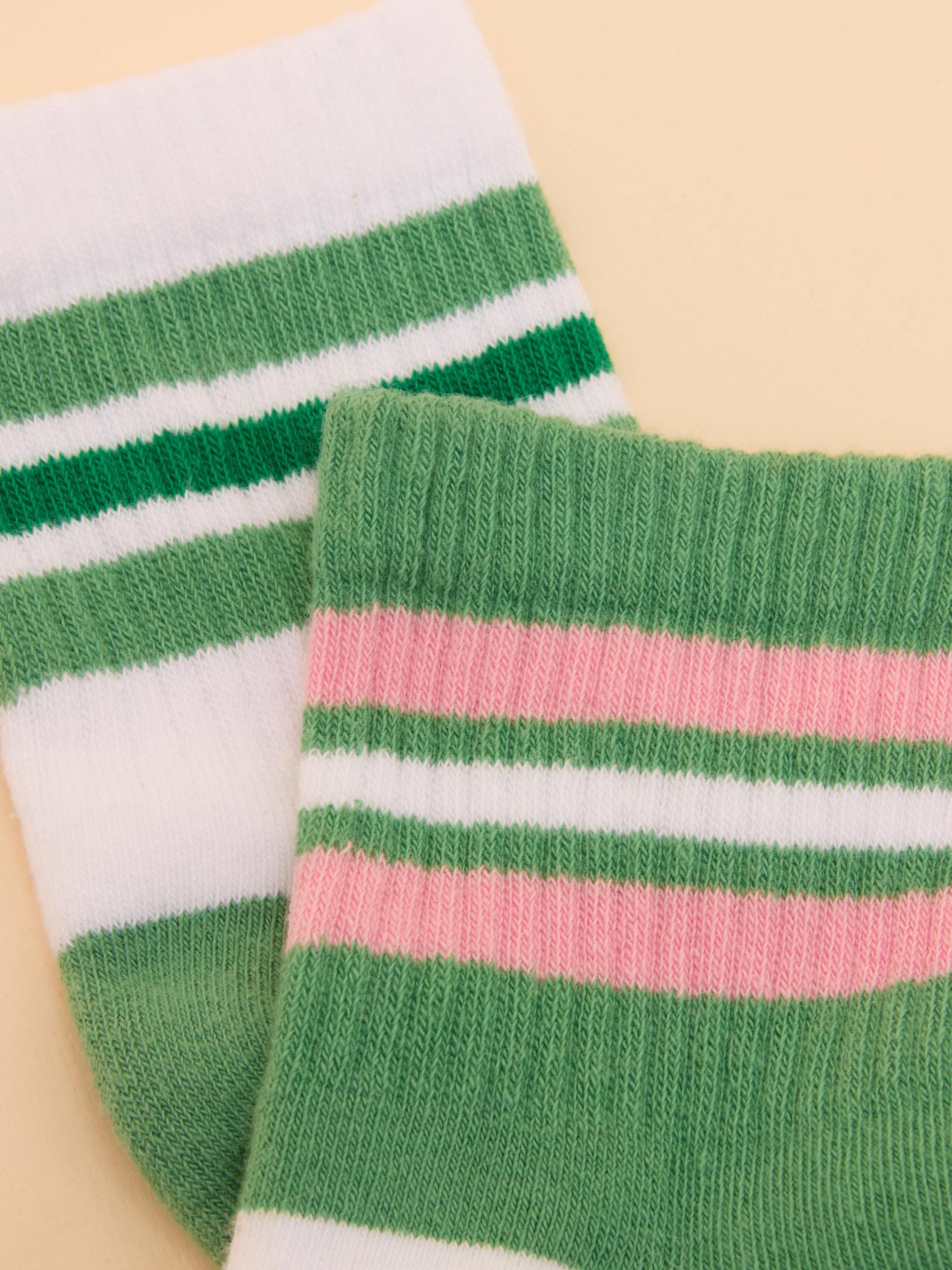 Women's Volley Green Pack of Two Tennis Socks