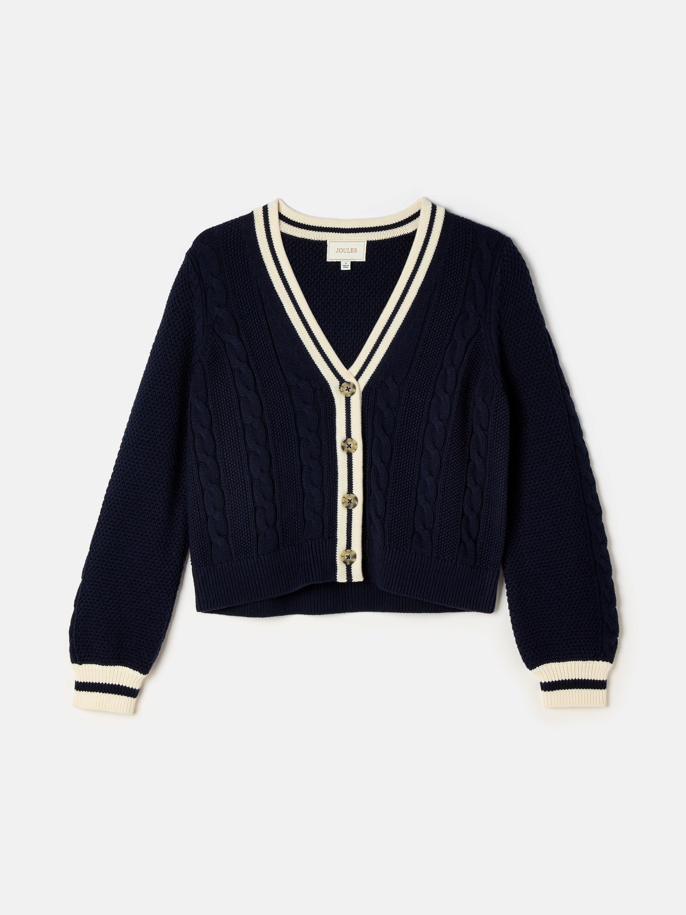 Centre Court Navy Cable Knit Cardigan