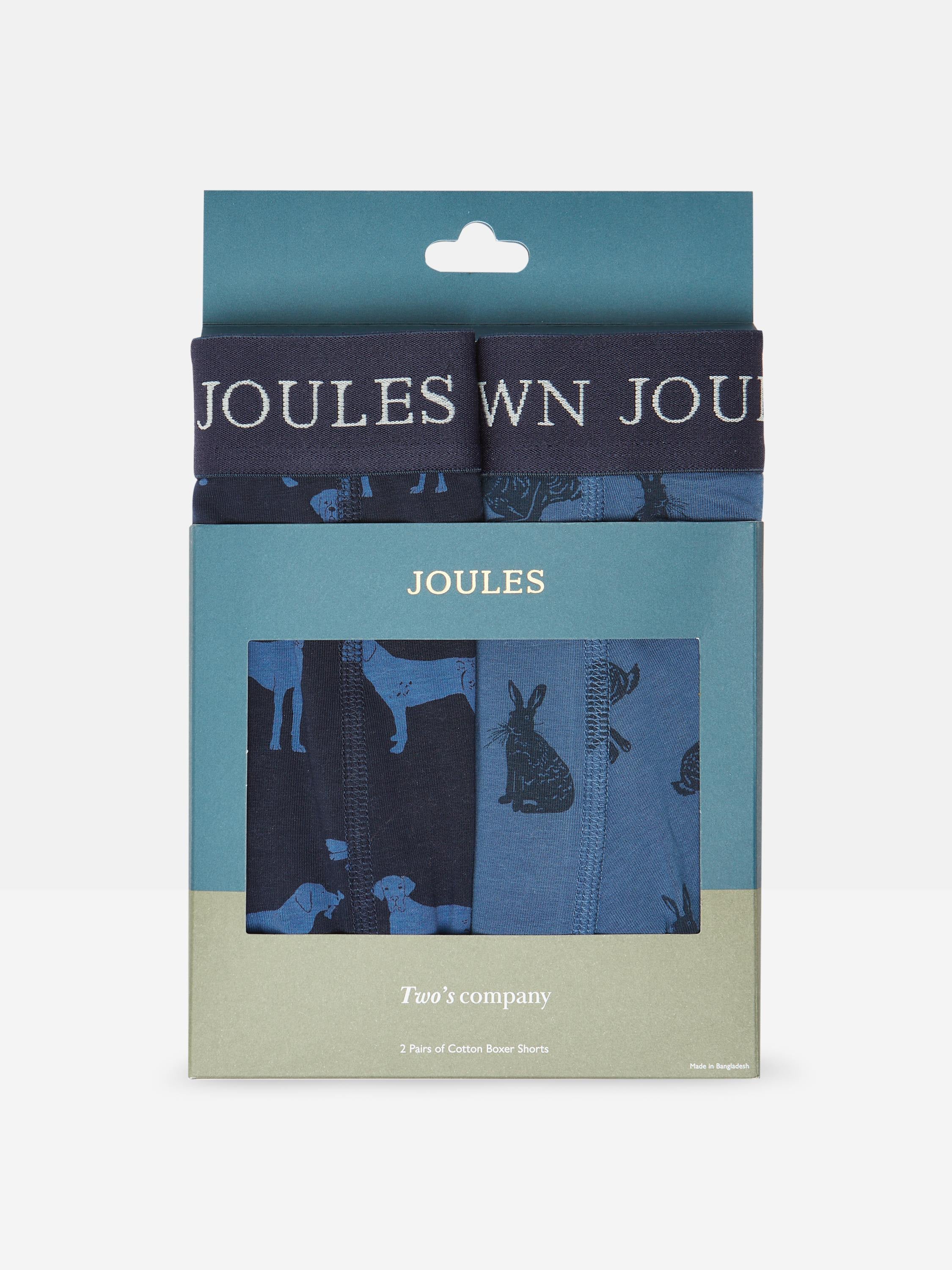 Crown Joules Navy Pack of Two Cotton Boxers