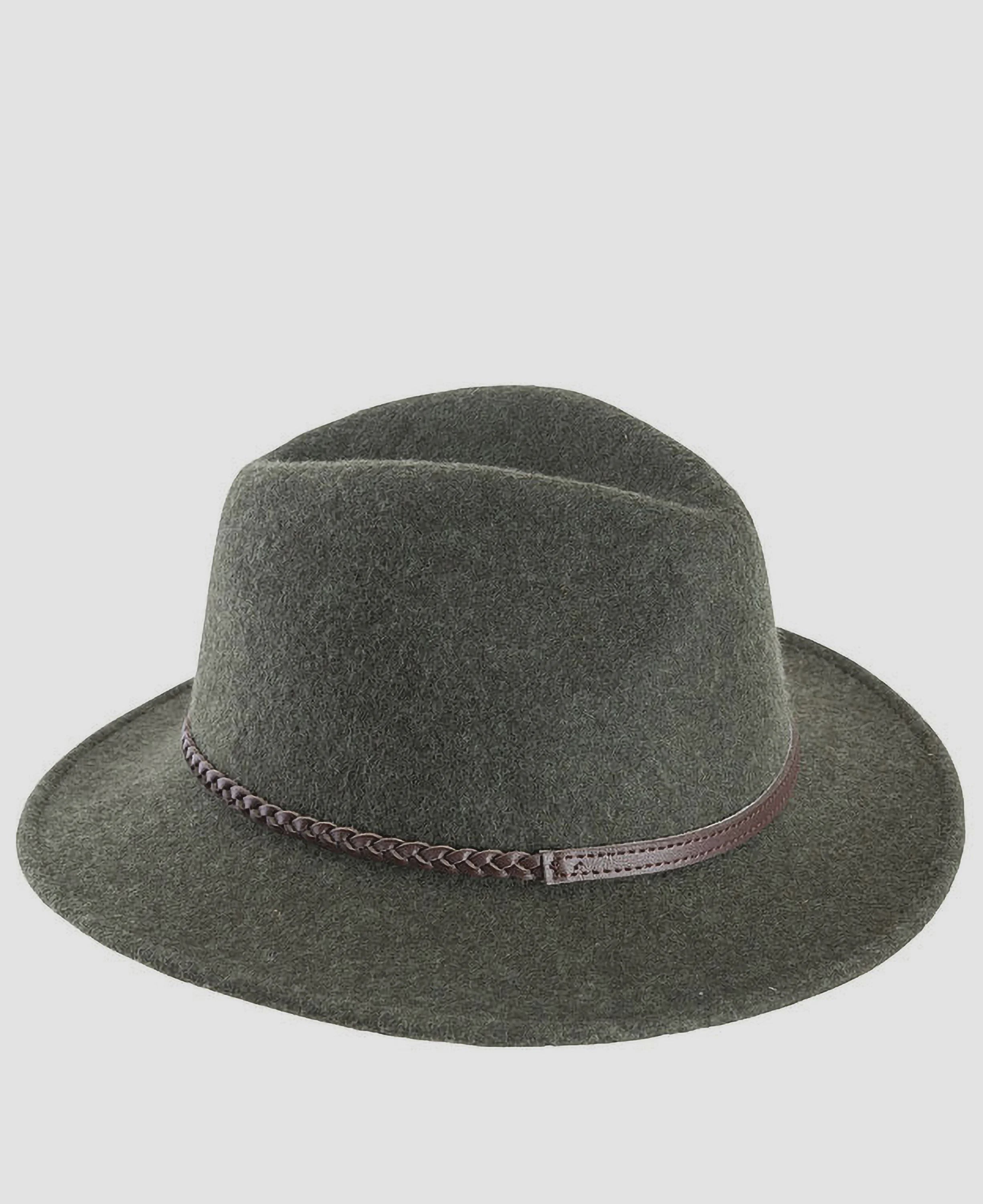 Tack Fedora Hat - Olive Melange