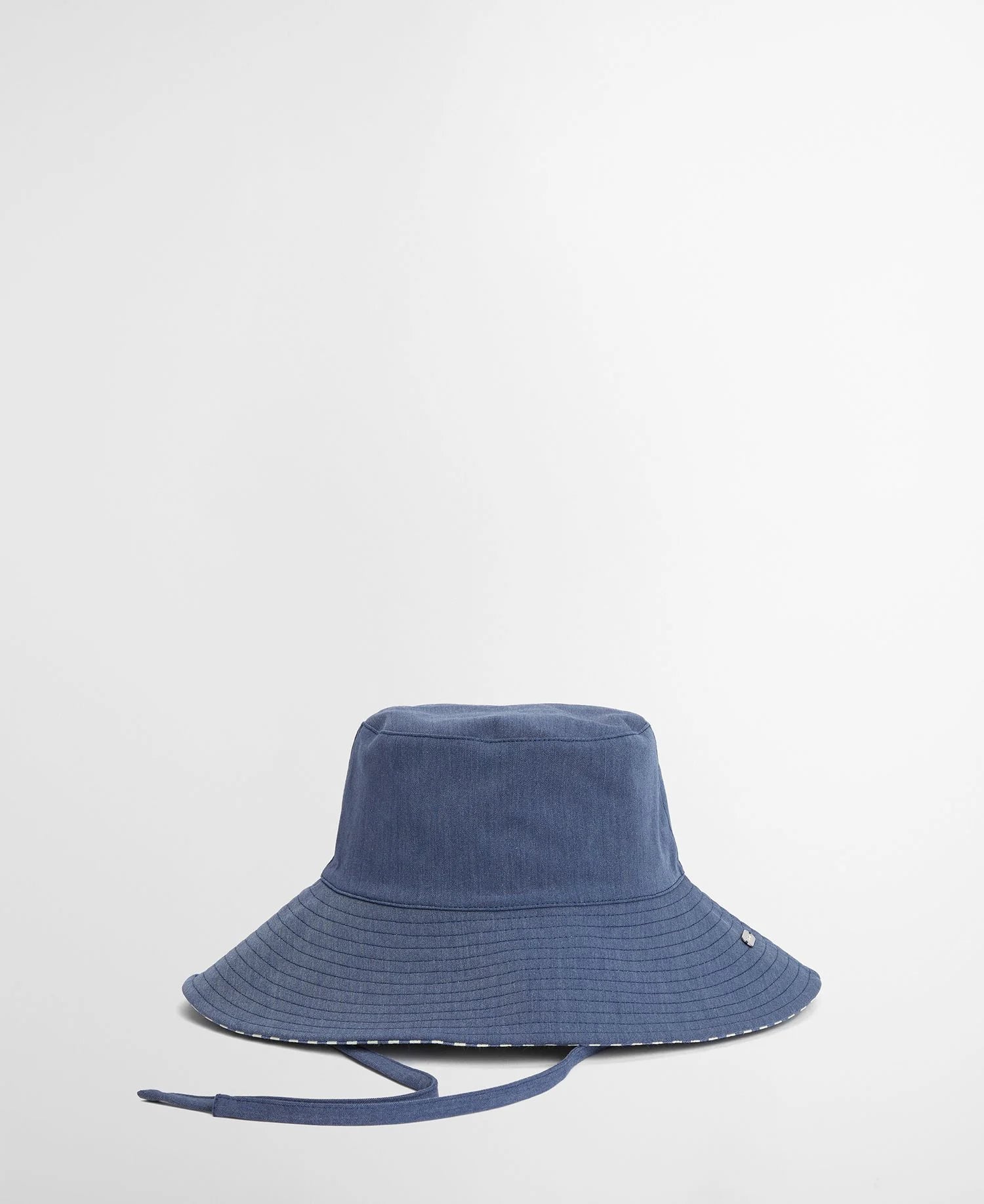 Fleur Reversible Bucket Hat - Chambray/Stripe