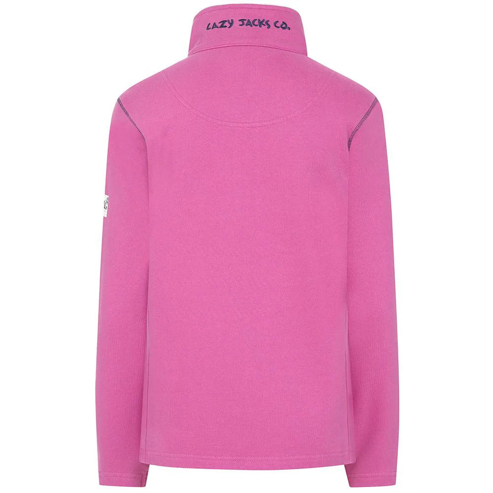 Super Soft Full Zip Plain Sweatshirt - Raspberry