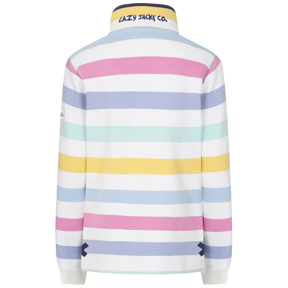 LJ6 Slim Fit Button Neck Sweatshirt - Watercolours