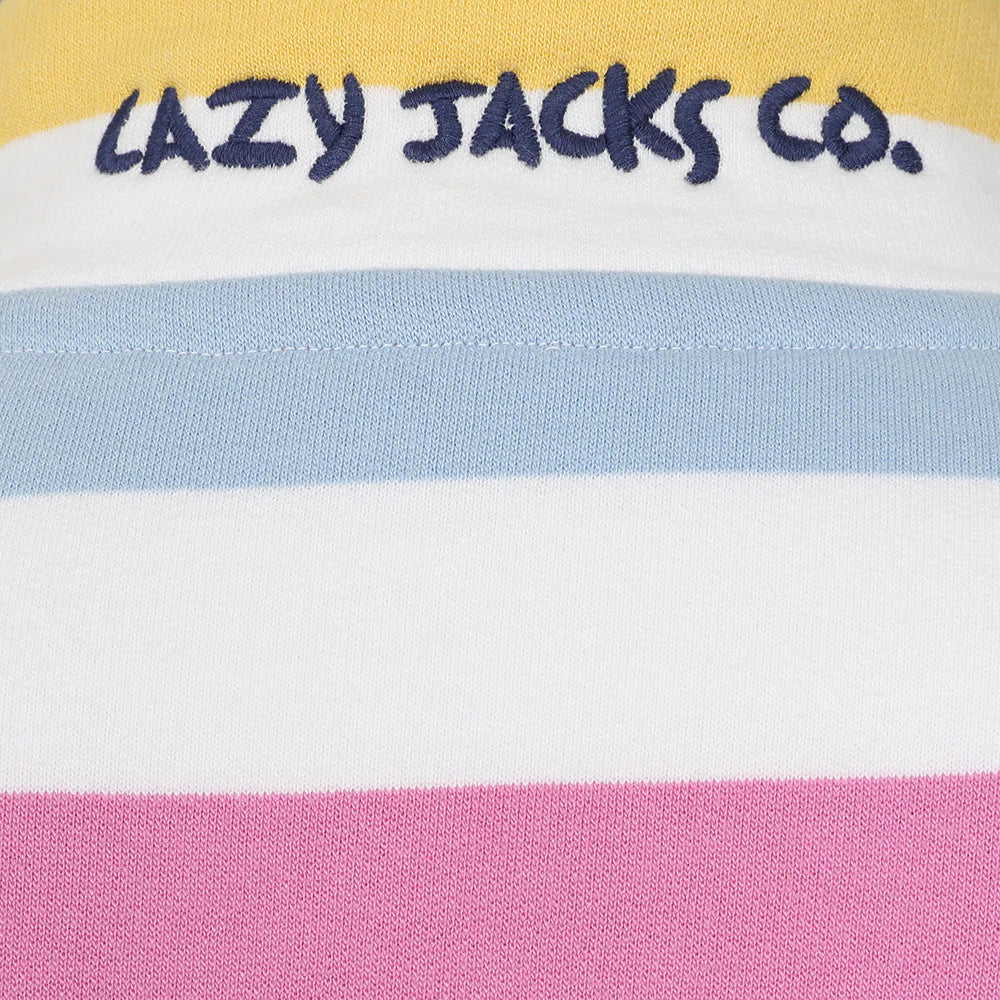 LJ6 Slim Fit Button Neck Sweatshirt - Watercolours
