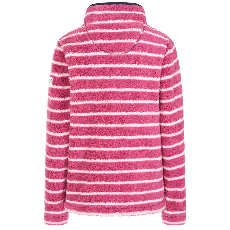 1/4 Zip Striped Snug Sweatshirt LJ86S - Honeysuckle