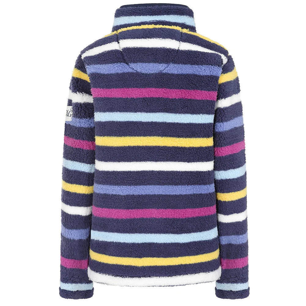 1/4 Zip Striped Snug Sweatshirt LJ86S - Peacock Multi