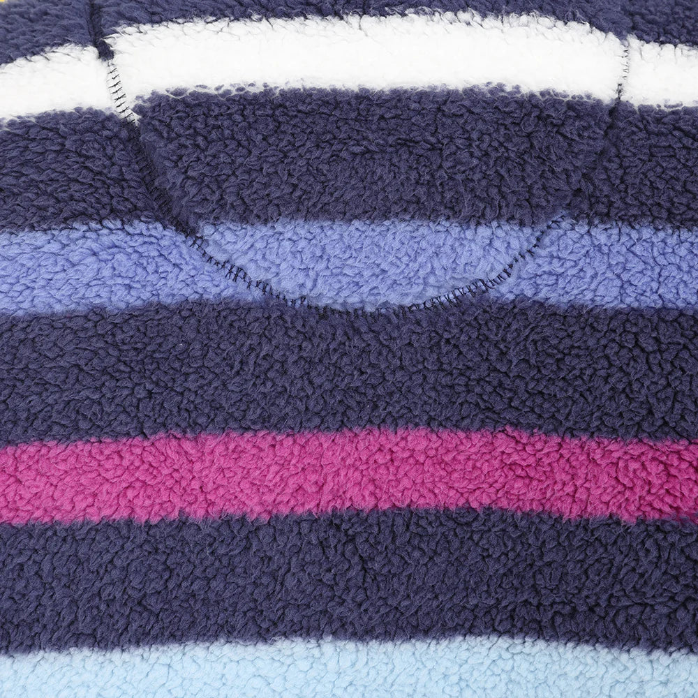 1/4 Zip Striped Snug Sweatshirt LJ86S - Peacock Multi