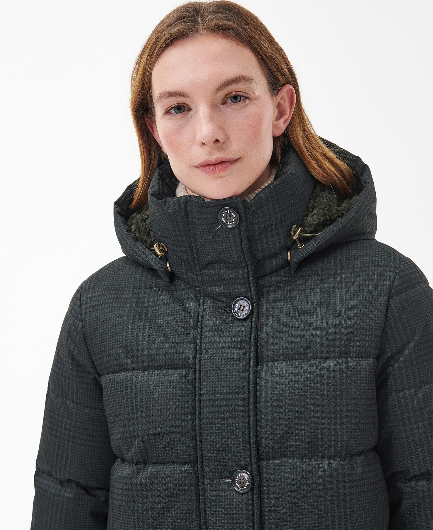 Herring Quilted Jacket - Olive Prince Of Wales Check