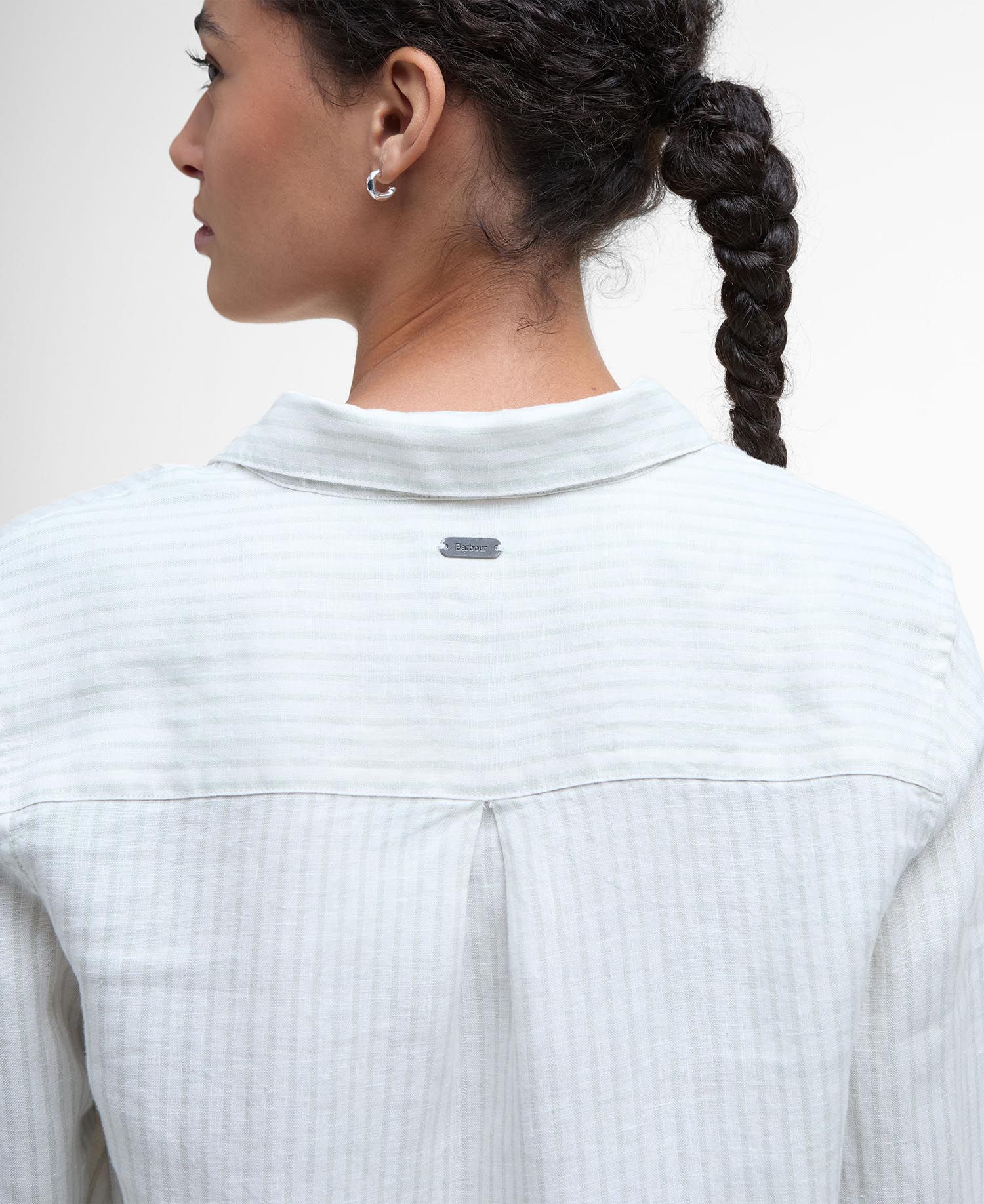 Marine Relaxed Long-Sleeved Shirt - Pale Aqua Stripe