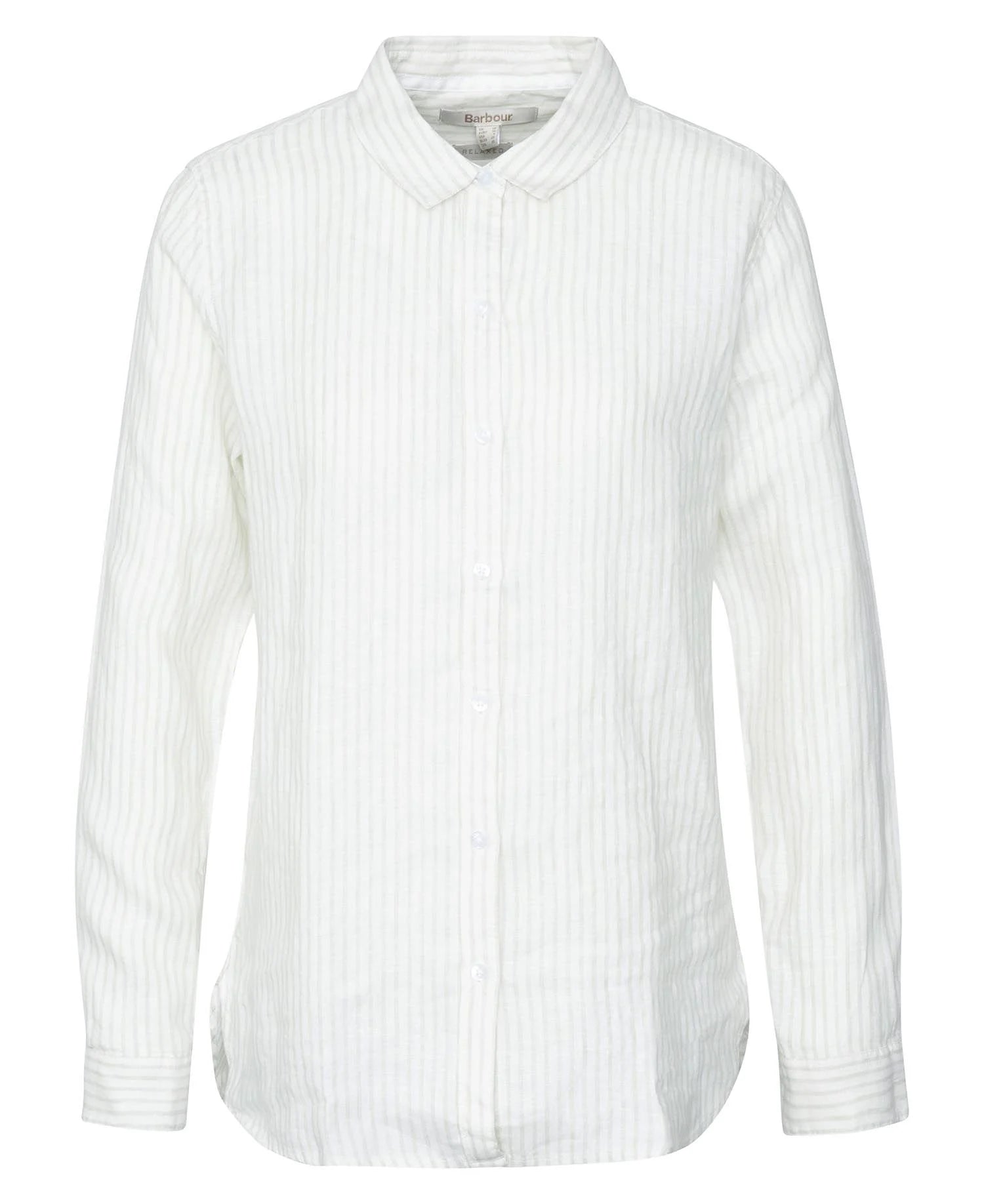 Marine Relaxed Long-Sleeved Shirt - Pale Aqua Stripe