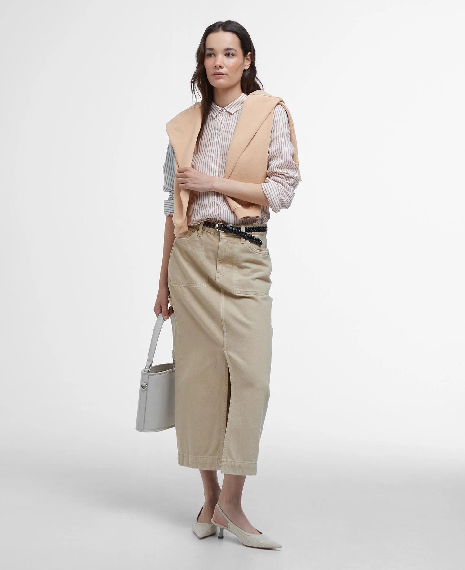 Marine Relaxed Long-Sleeved Shirt - Bran Stripe