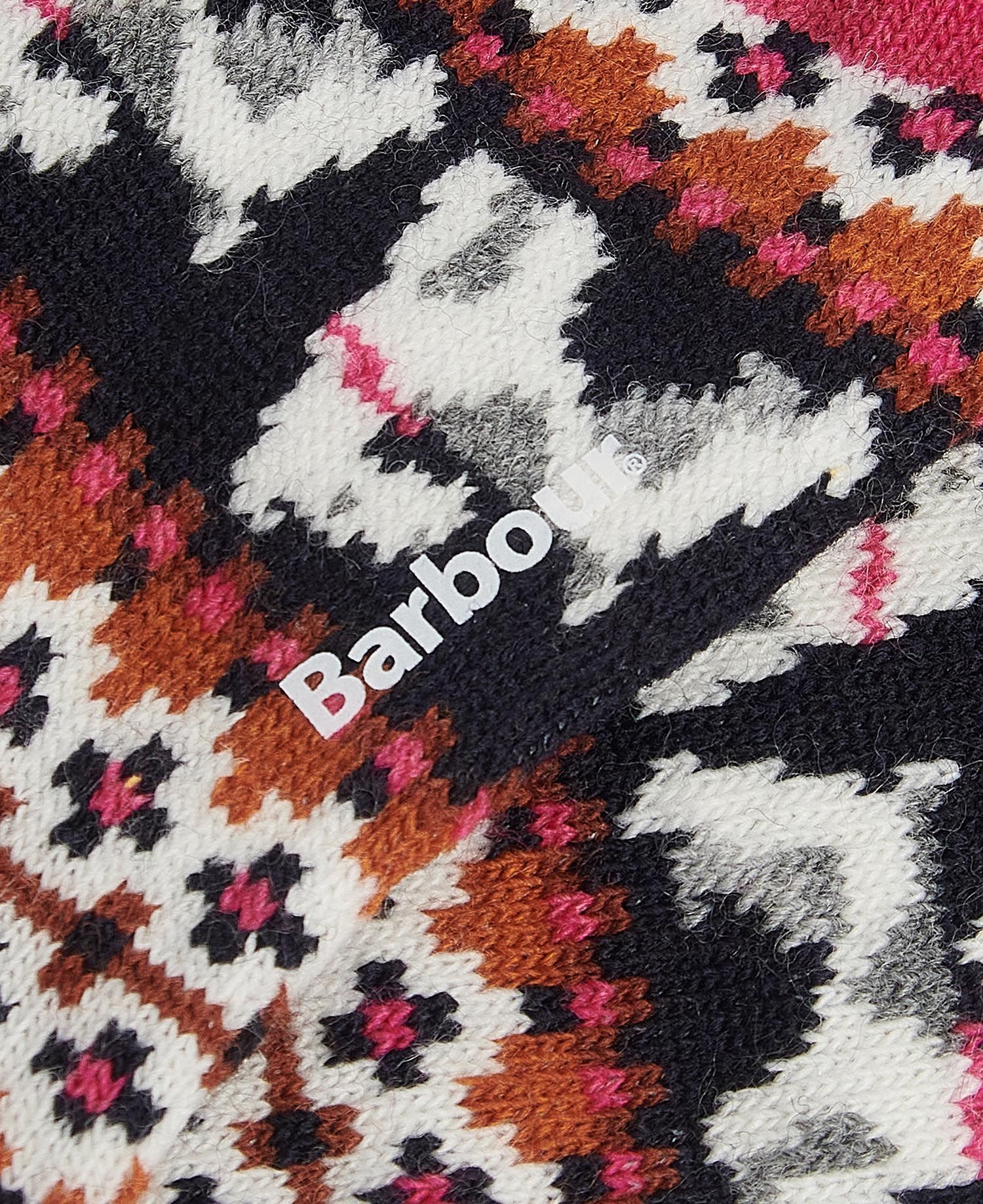 Terrier Fair Isle Sock - Navy/Pink Dahlia