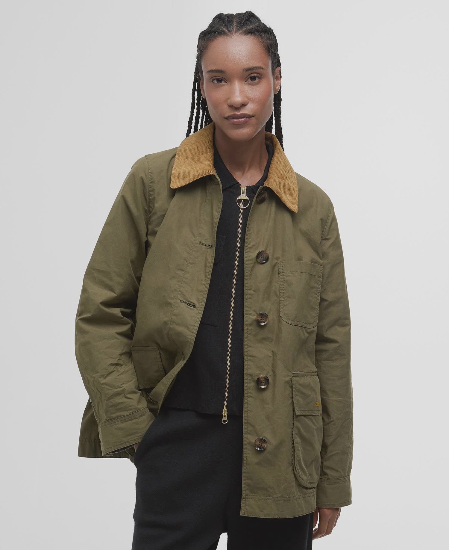 Averie Showerproof Jacket - Dusky Green/Ancient Tartan