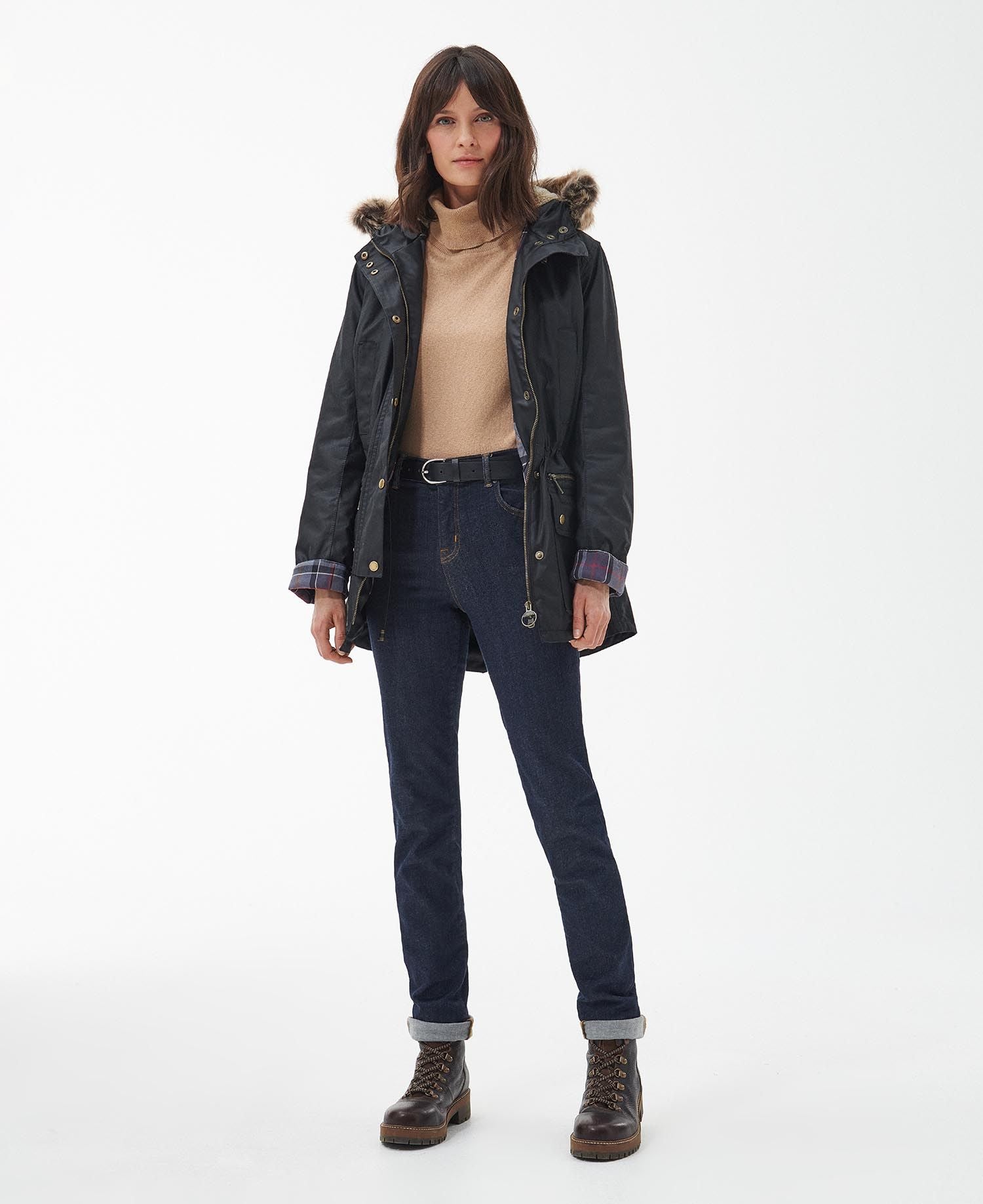 Women's Kelsall Waxed Cotton Parka - Classic Black