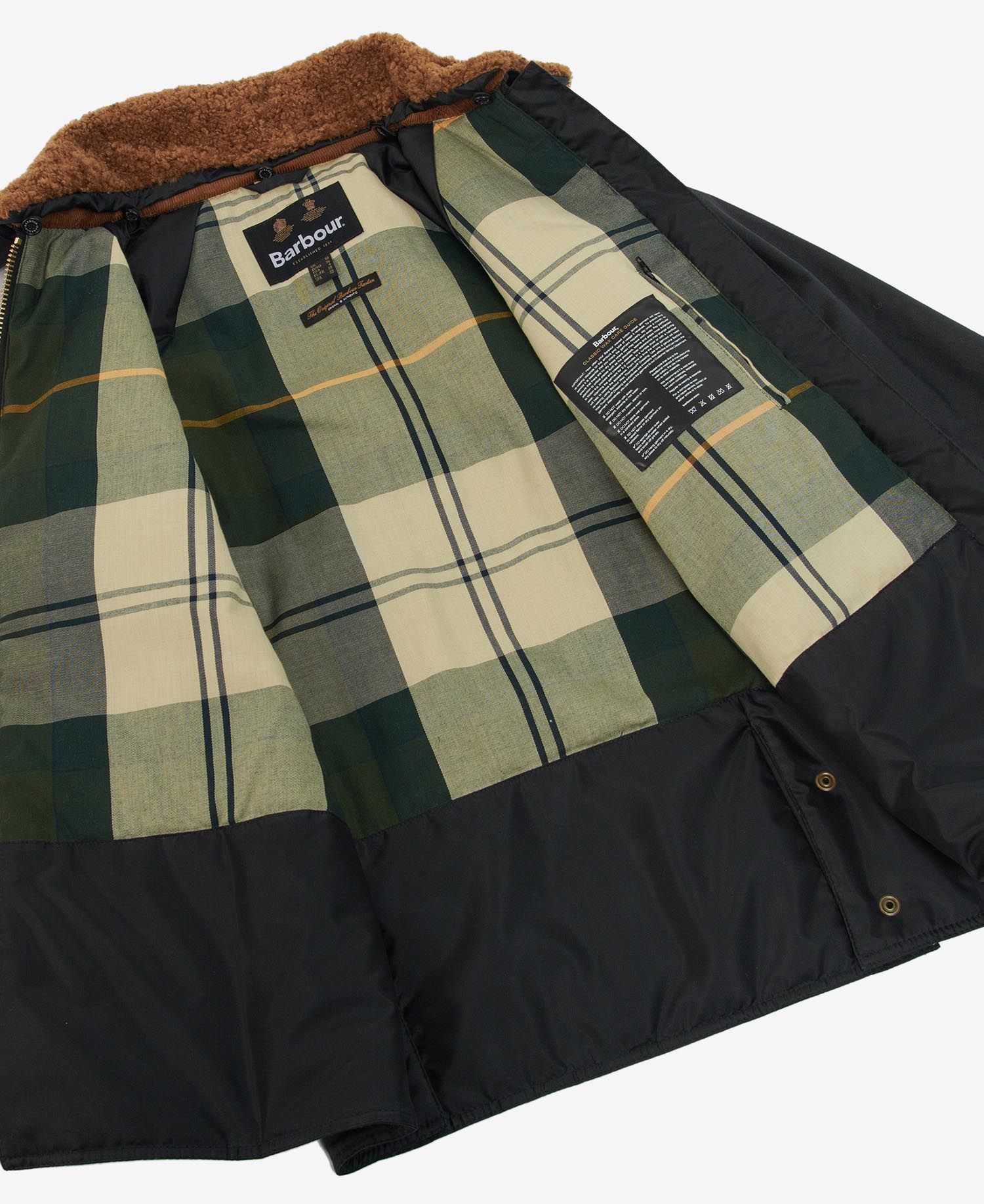 Carloway Wax Jacket - Black/Ancient Tartan