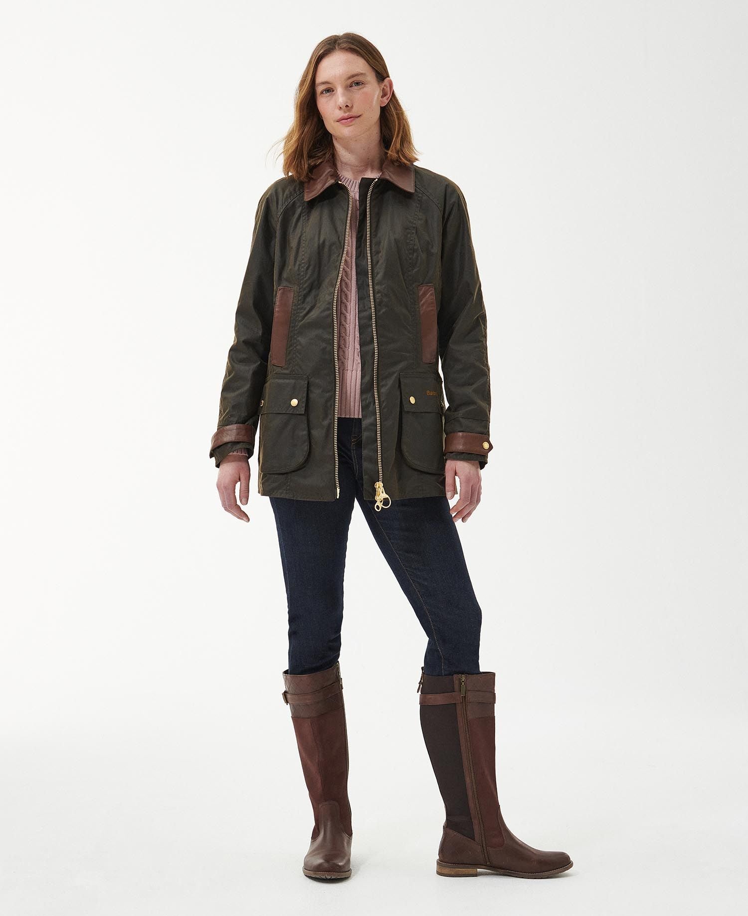 Premium Beadnell Wax Jacket - Olive