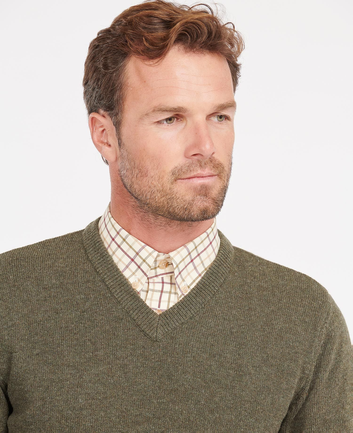 Nelson Essential V Neck Jumper - Seaweed