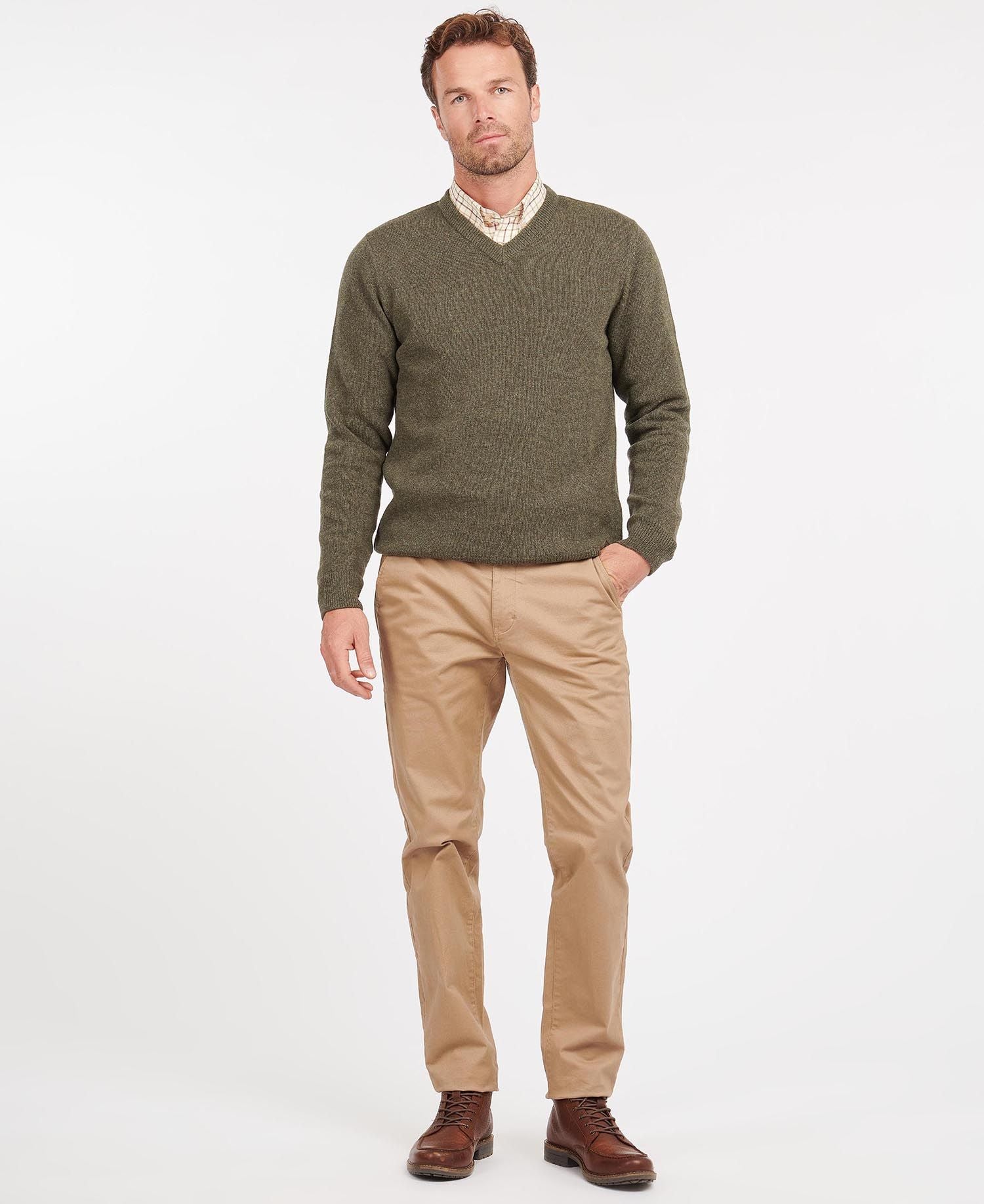 Nelson Essential V Neck Jumper - Seaweed