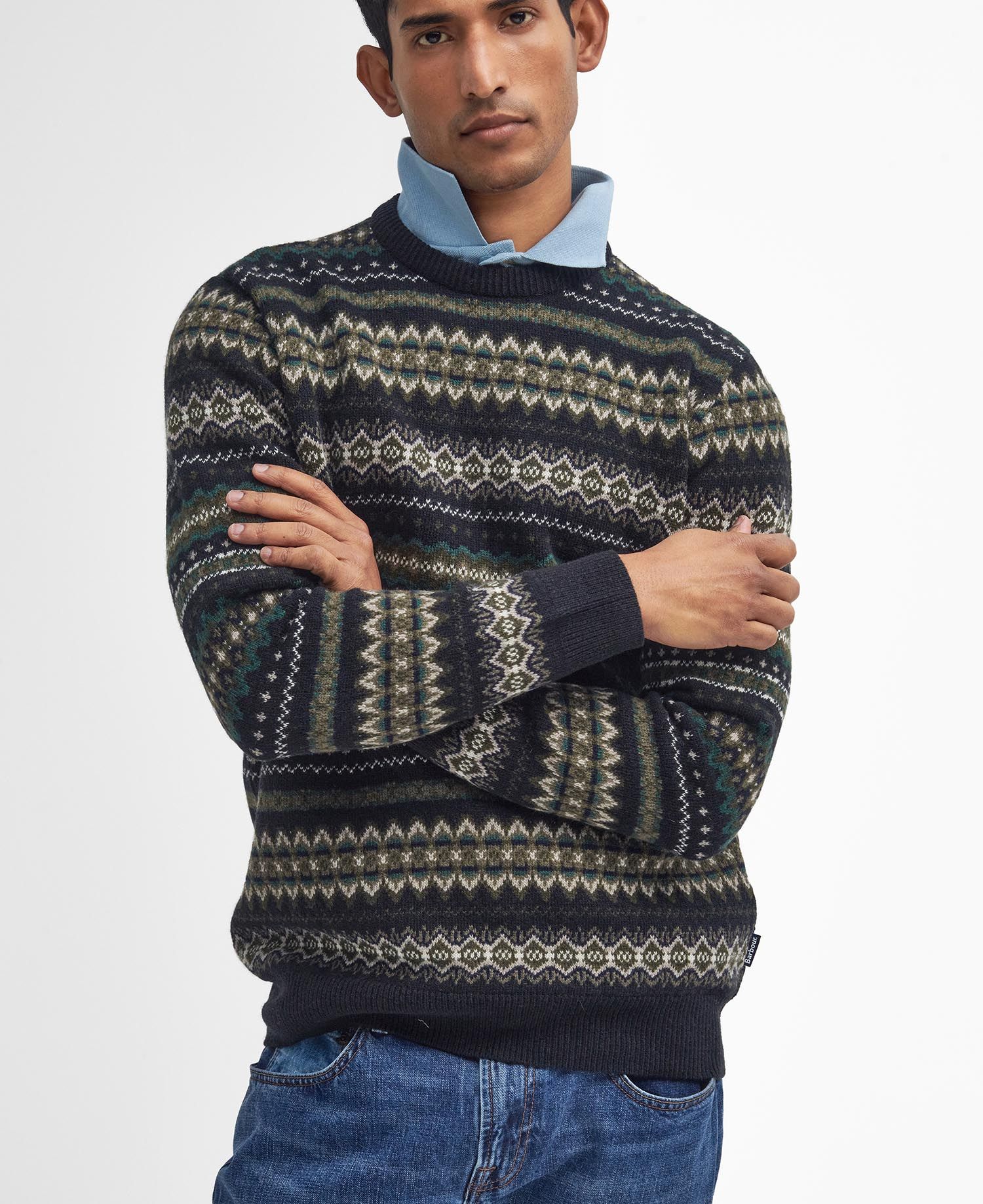 Case Fair Isle Jumper - Black Marl