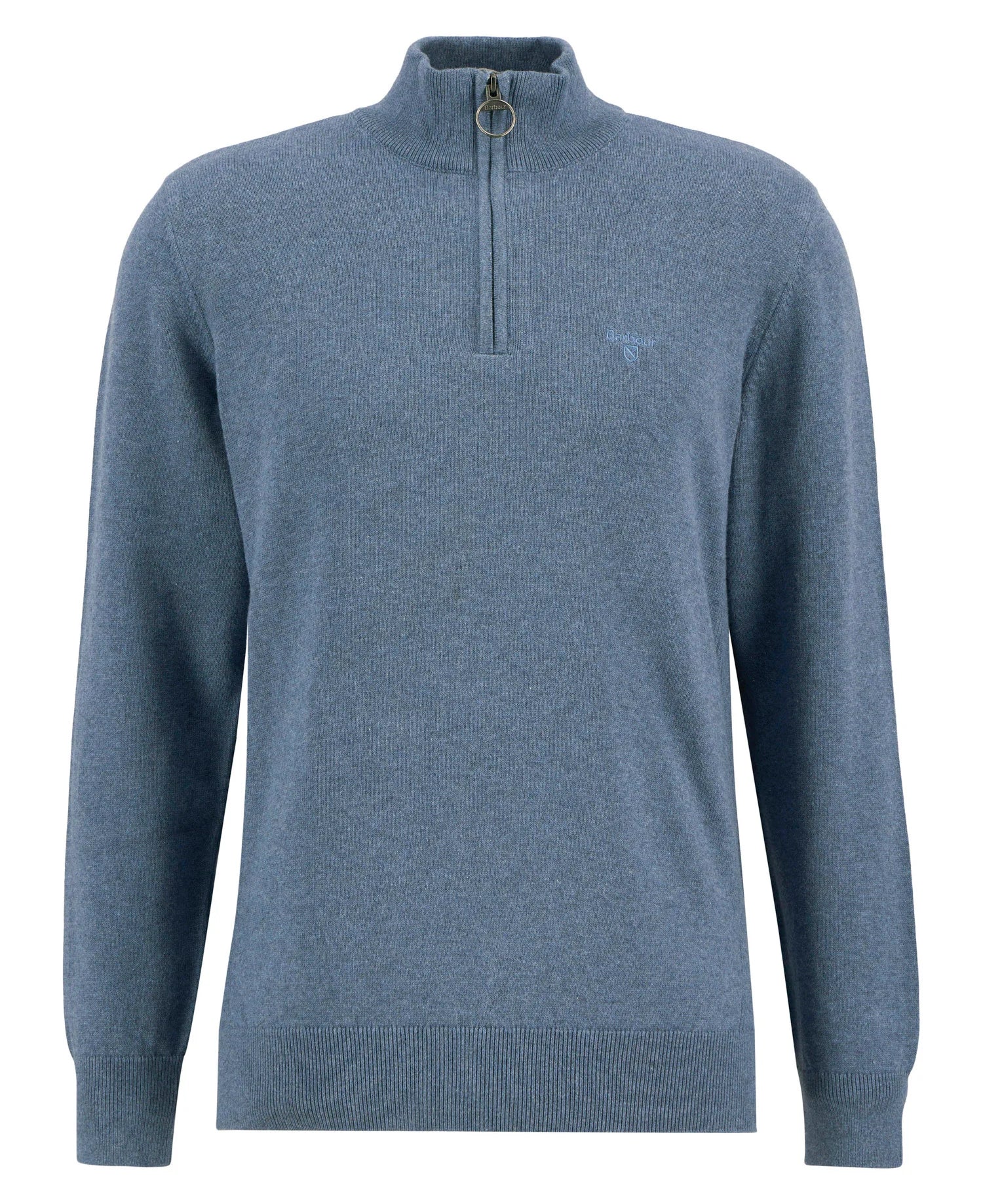 Cotton Quarter-Zip Jumper - Dusk Blue