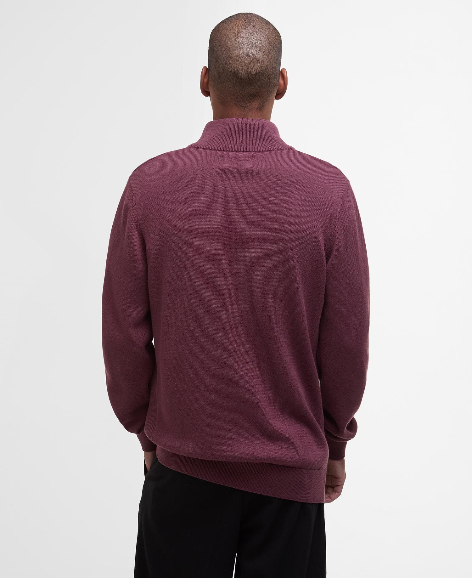 Cotton Half-Zip Jumper - Burnt Heather