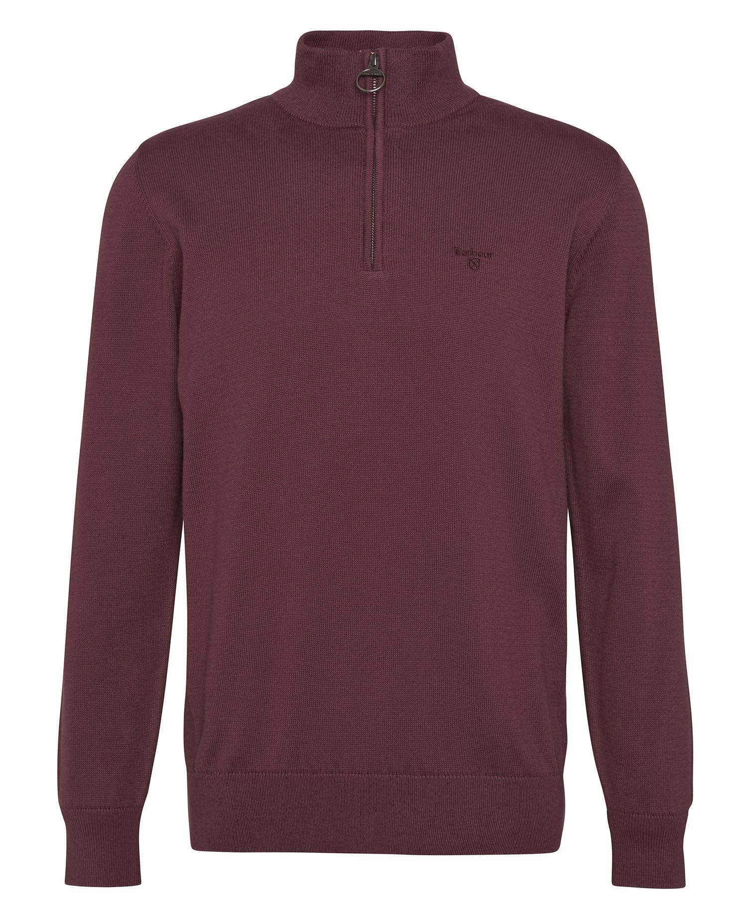 Cotton Half-Zip Jumper - Burnt Heather