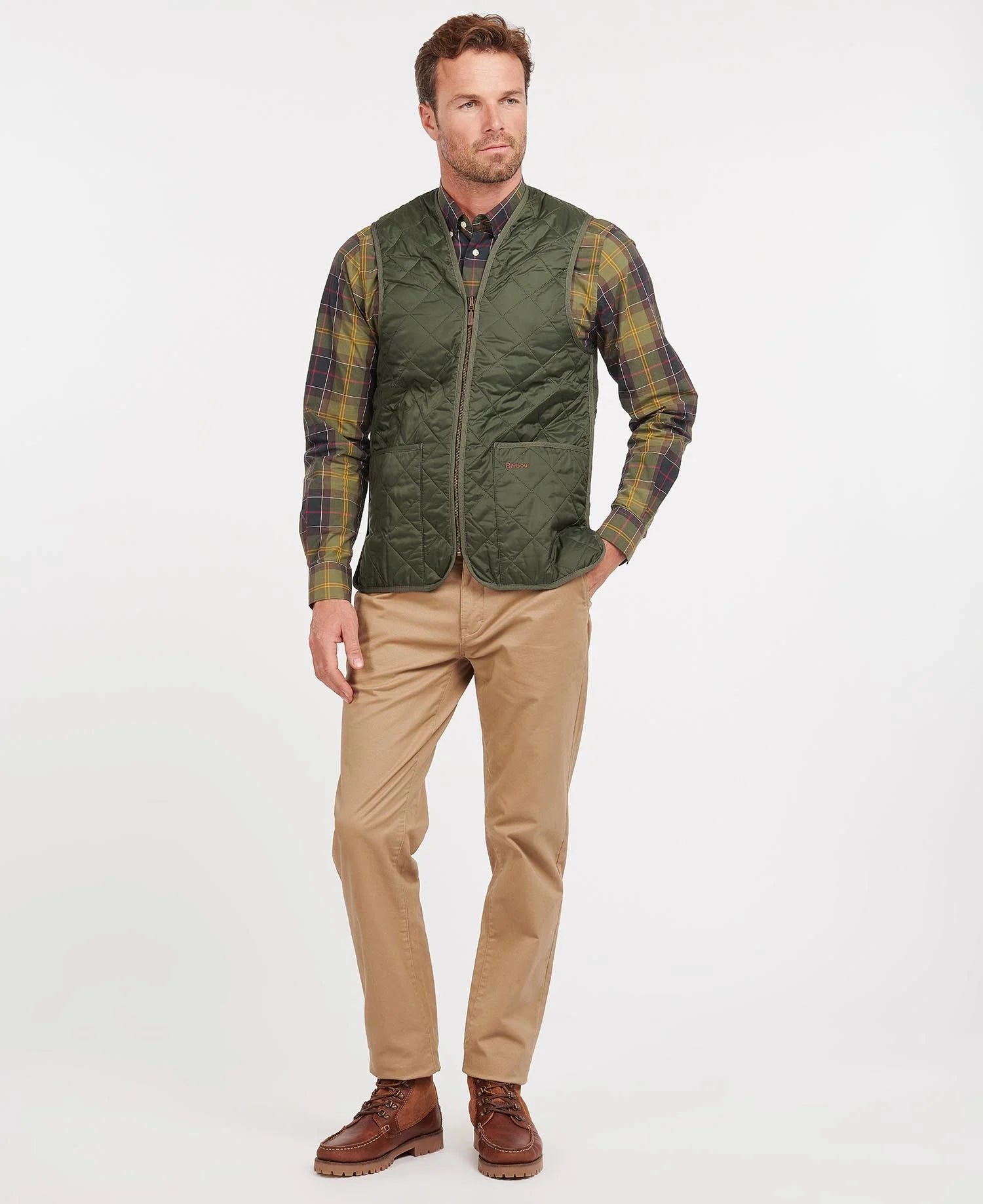 Quilted Zip-In Liner - Olive/Classic