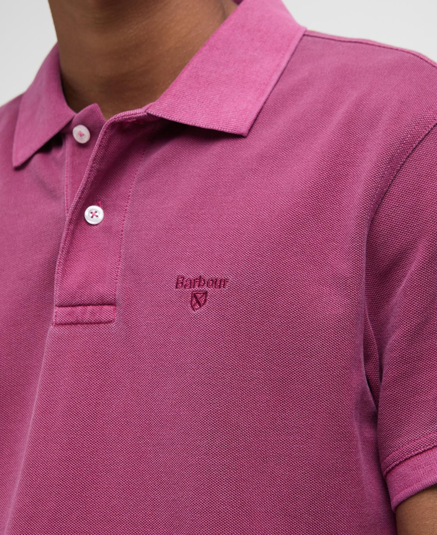 Washed-Out Sports Polo Shirt - Washed Raspberry