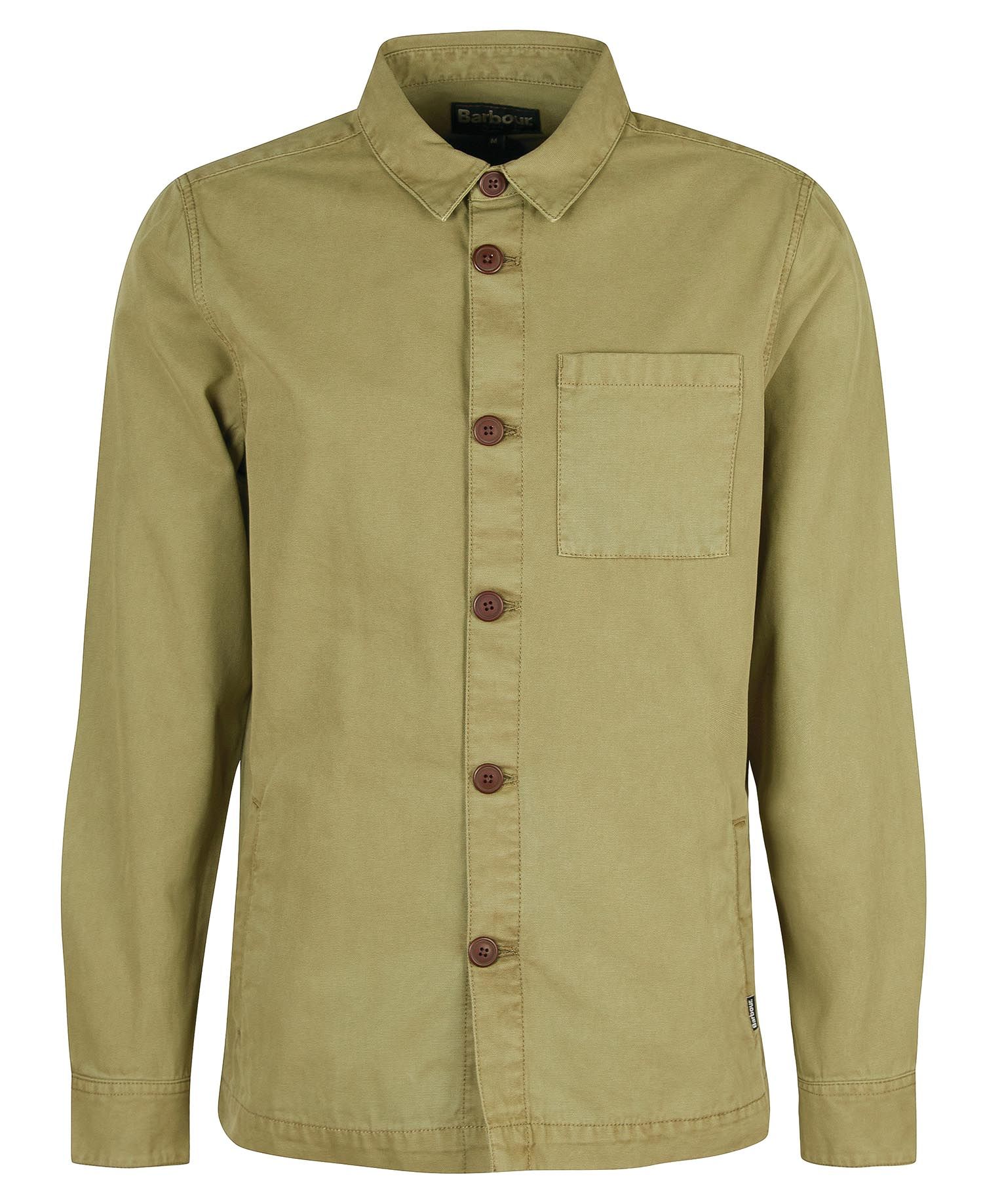 Washed Cotton Overshirt - Bleached Olive