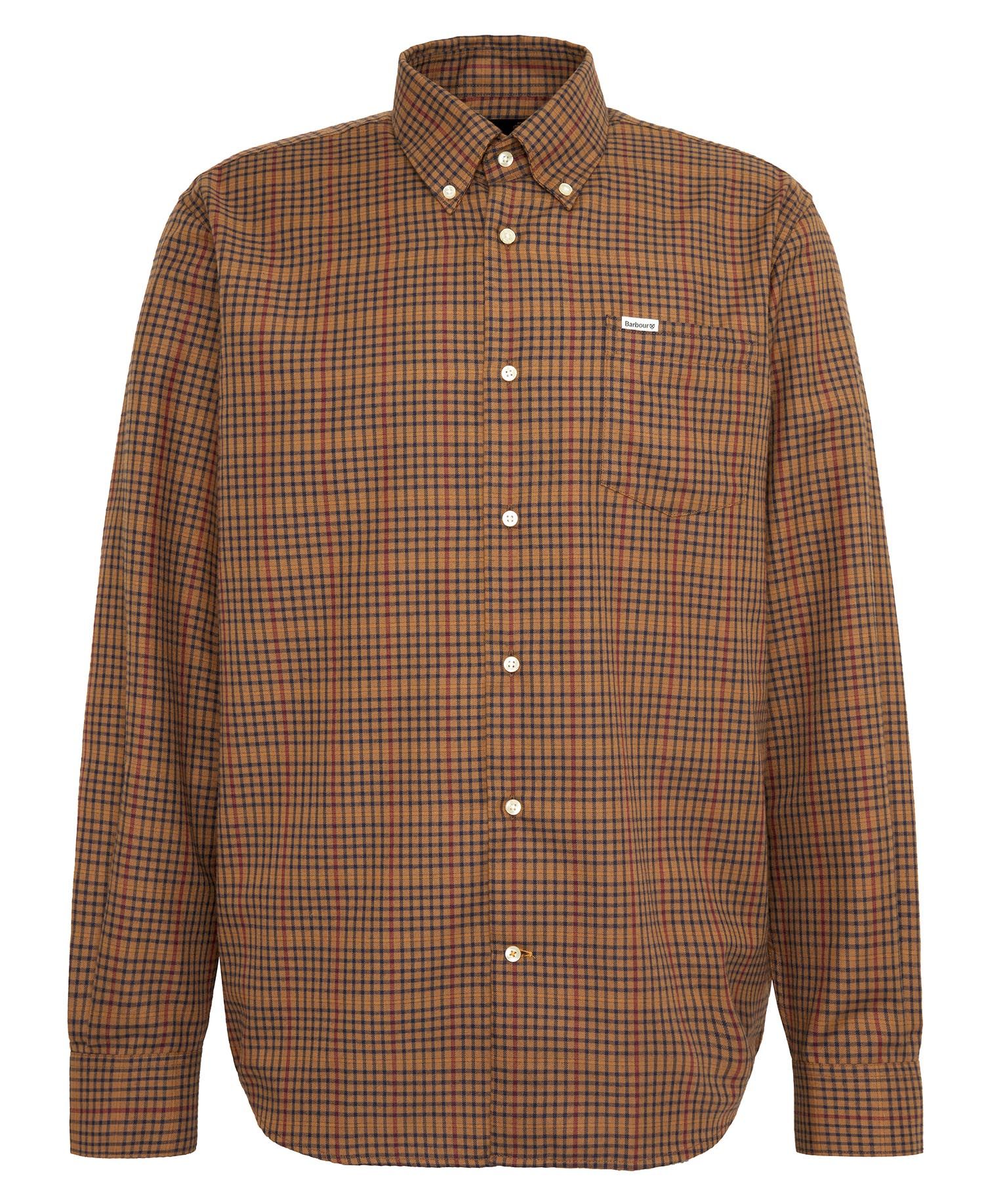Henderson Regular Thermo Weave Checked Shirt - Stone