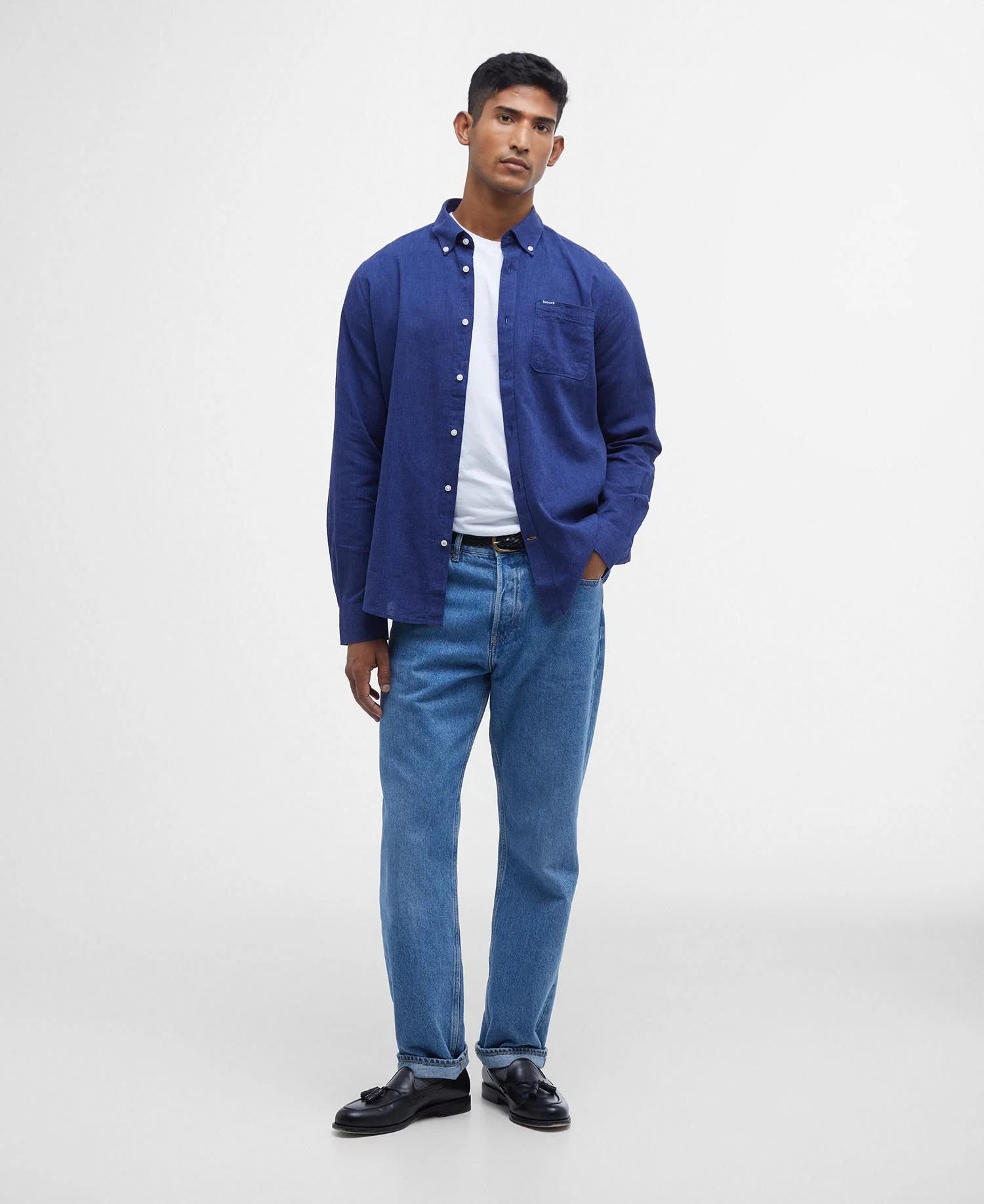 Nelson Tailored Long-Sleeved Shirt - Indigo
