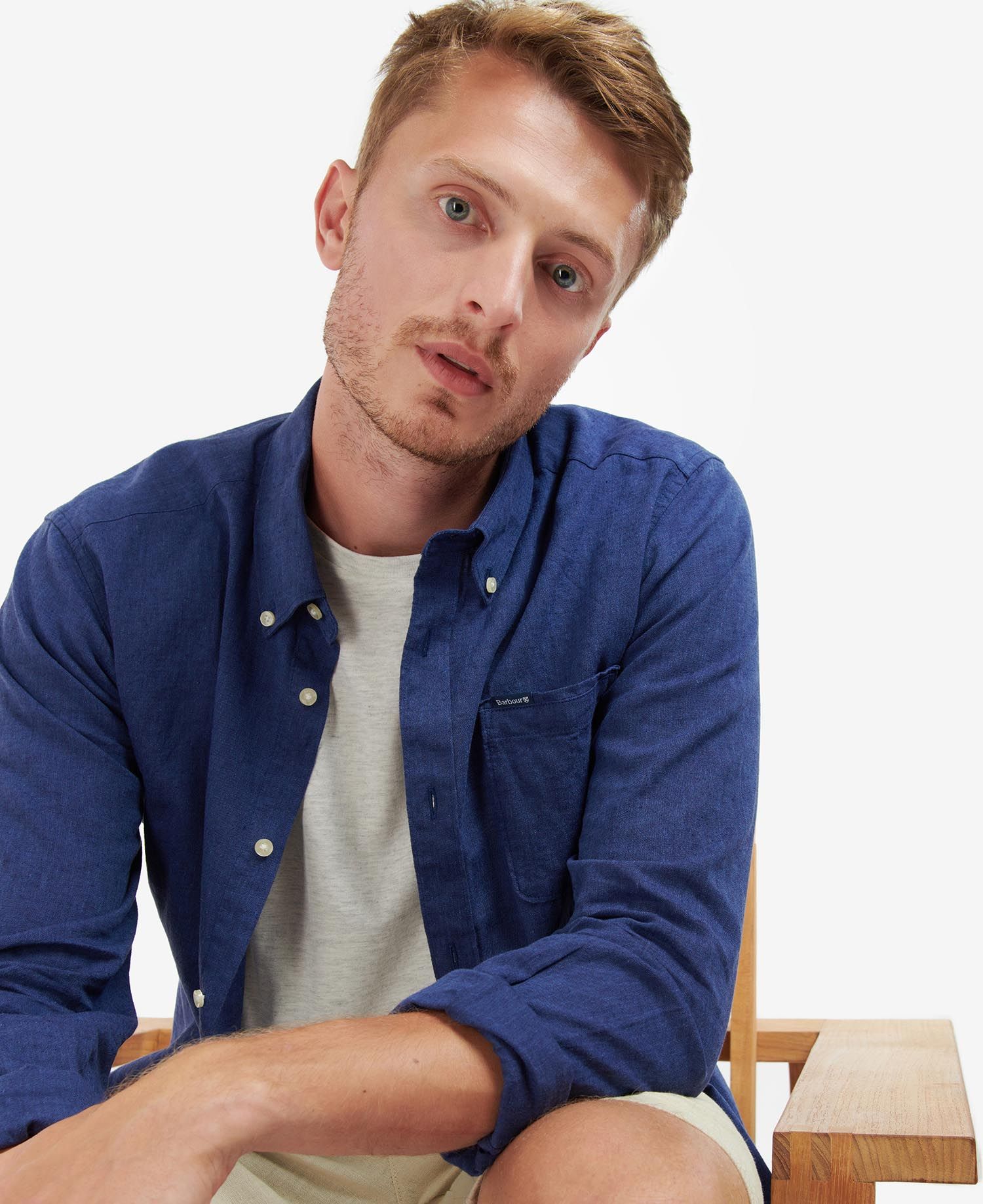 Nelson Tailored Long-Sleeved Shirt - Indigo