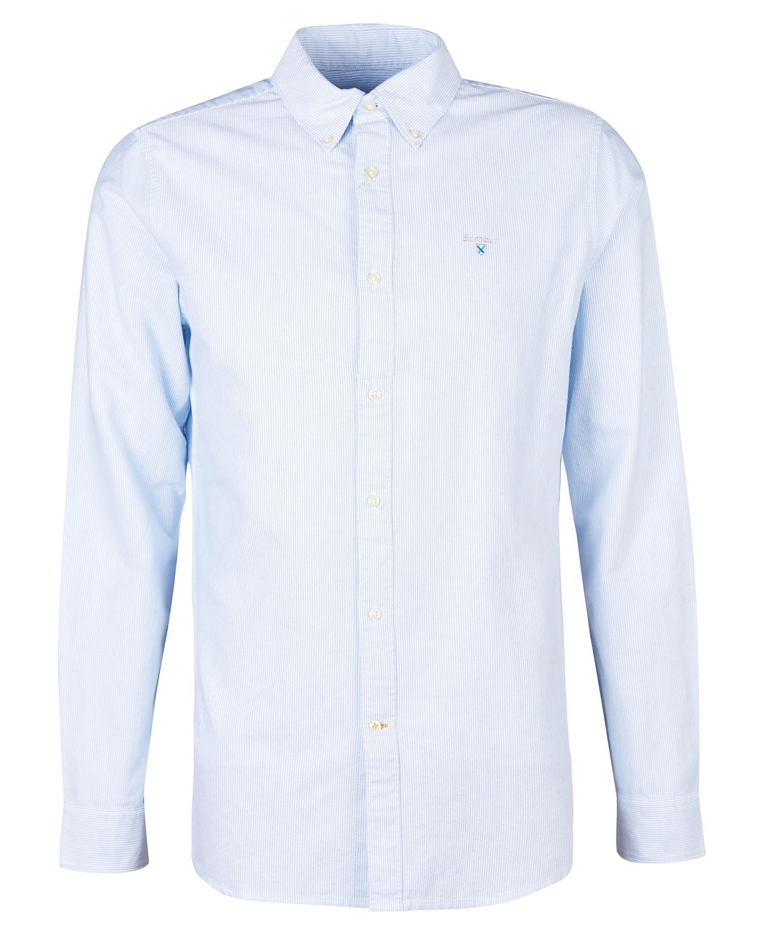Striped Oxford Tailored Long-Sleeved Shirt - Sky Blue