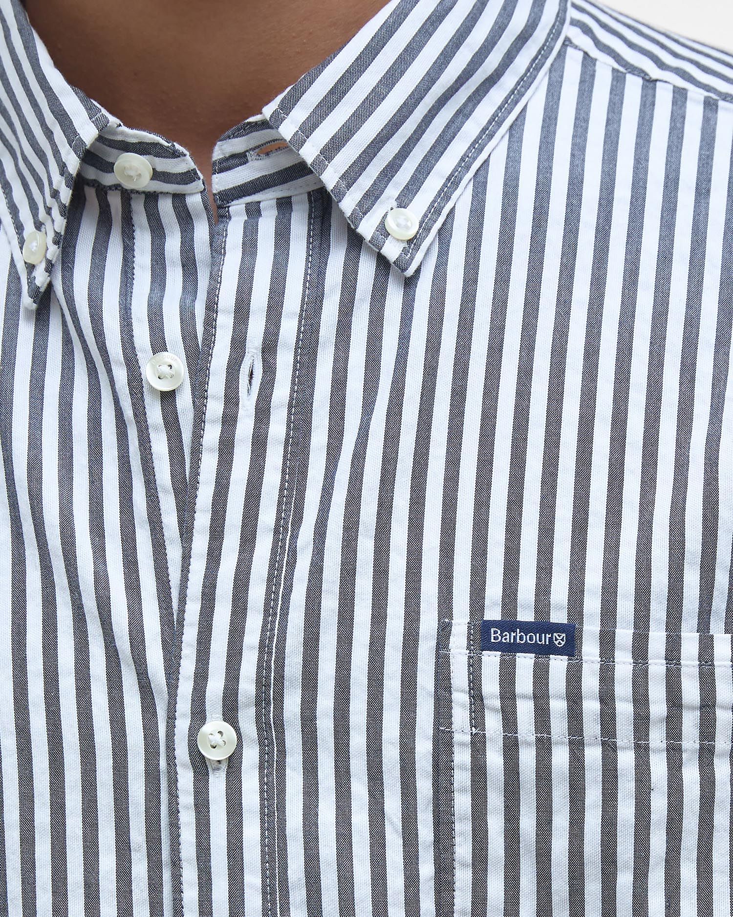 Cresswell Seersucker Tailored Long-Sleeved Shirt - Navy
