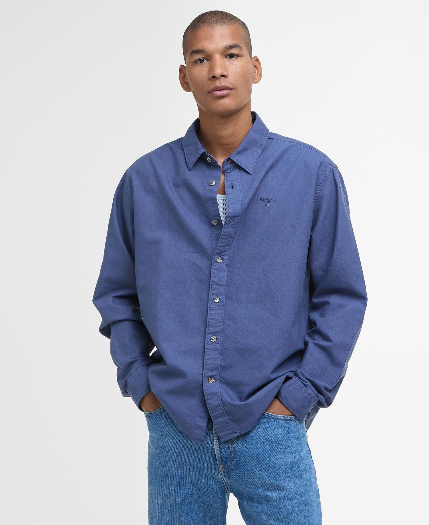 Garment Dyed Oxford Relaxed Long-Sleeved Shirt - Oceana