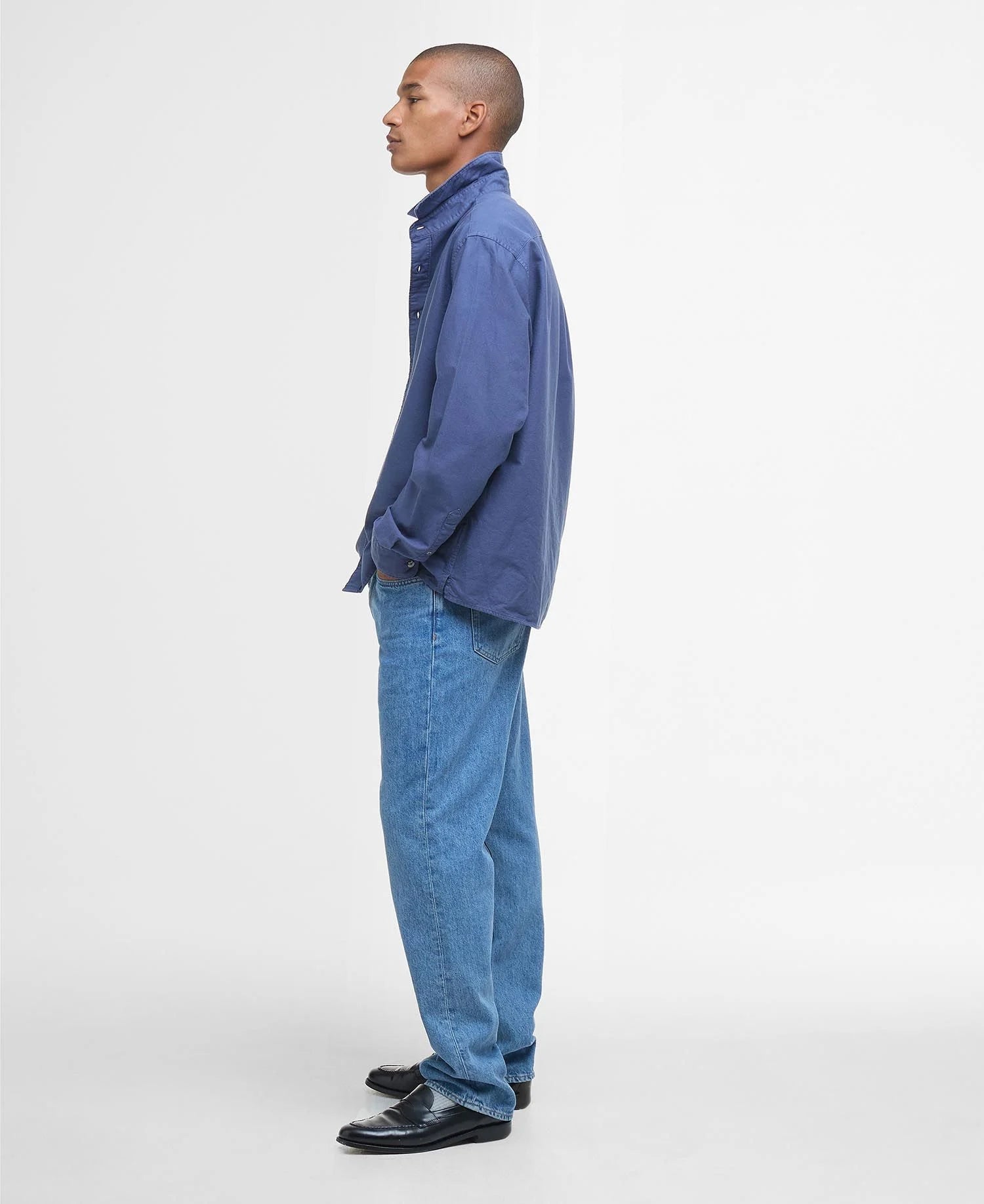 Garment Dyed Oxford Relaxed Long-Sleeved Shirt - Oceana