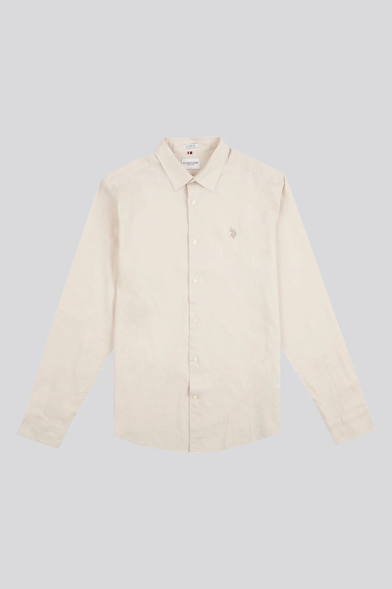 Mens Linen Blend Shirt in Moon Beam