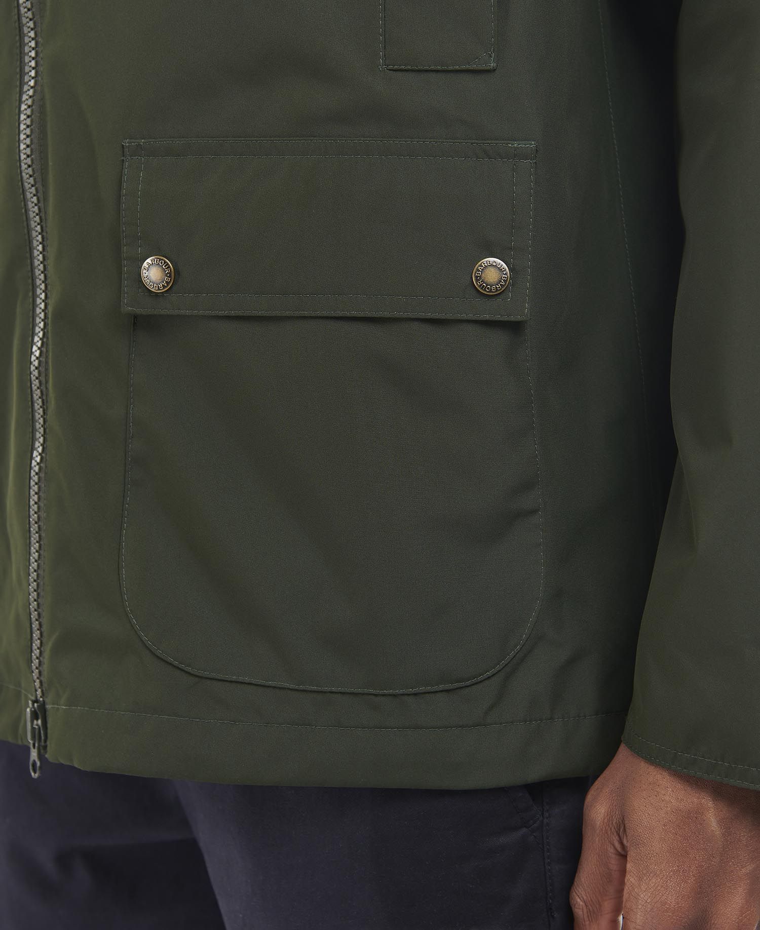 Hooded Domus Waterproof Jacket - Sage/Classic