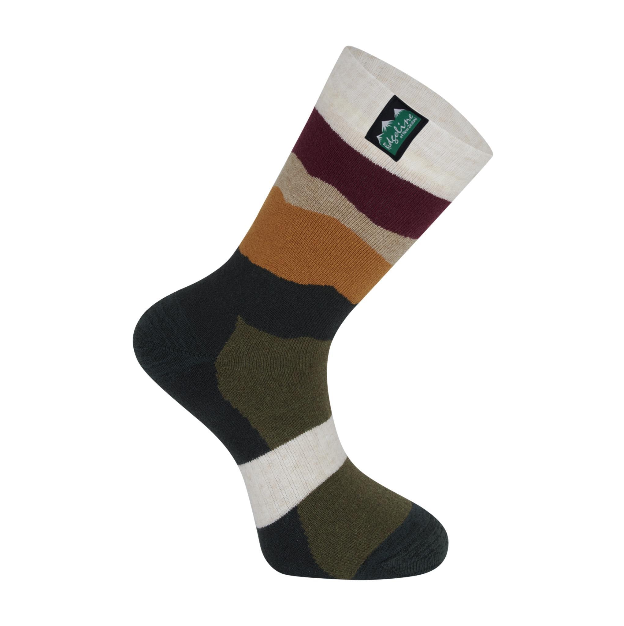 Merino Wool Socks Mid Length - Berry Stripes