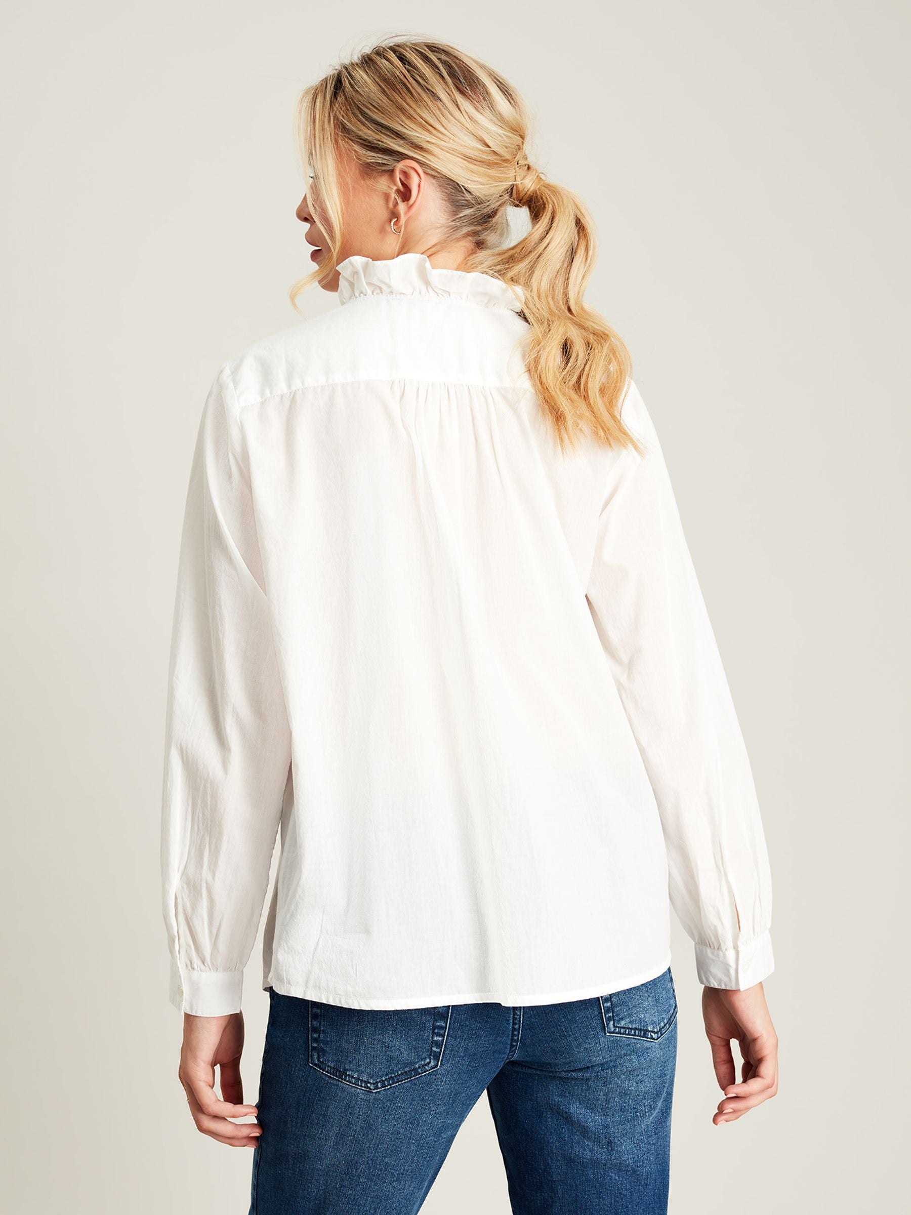 Melanie Frill Blouse - Chalk