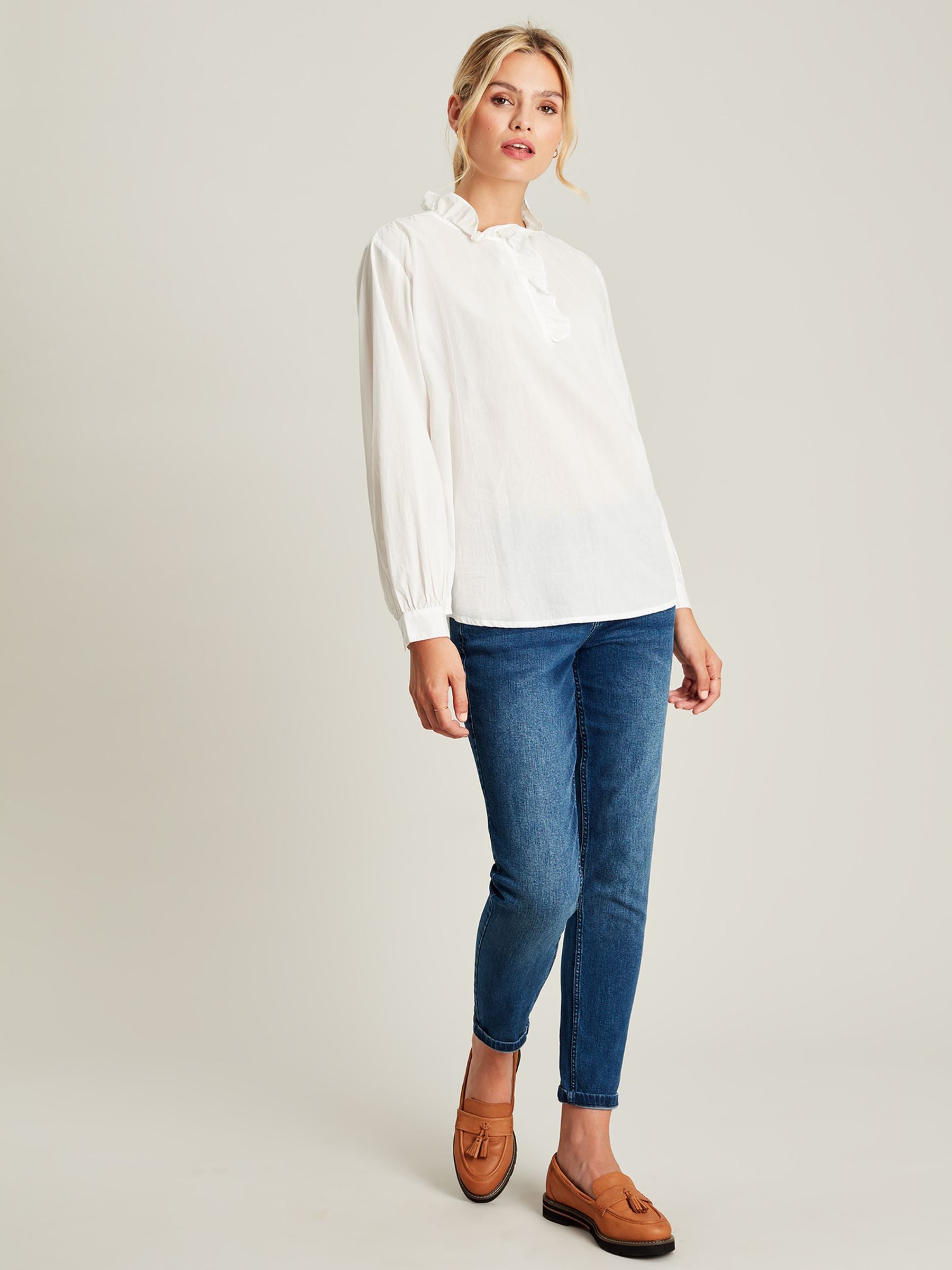 Melanie Frill Blouse - Chalk
