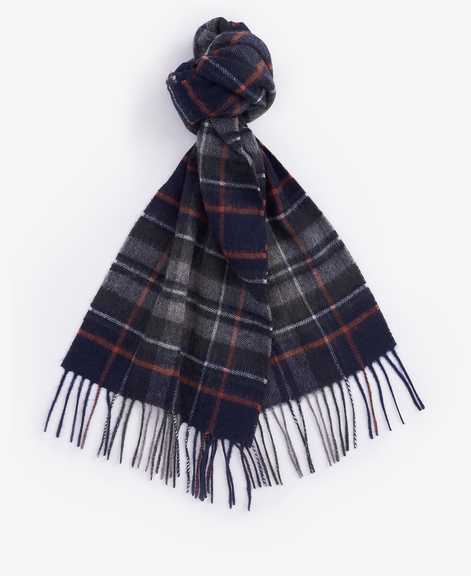 New Check Tartan Scarf - Navy/Dark Ginger