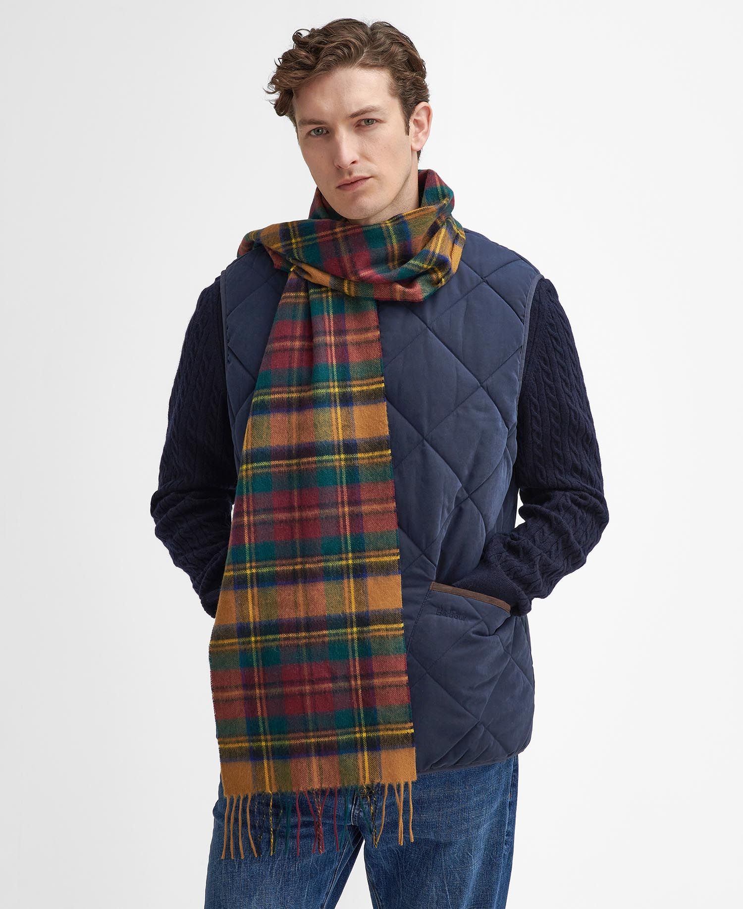New Check Tartan Scarf - Harvest Gold