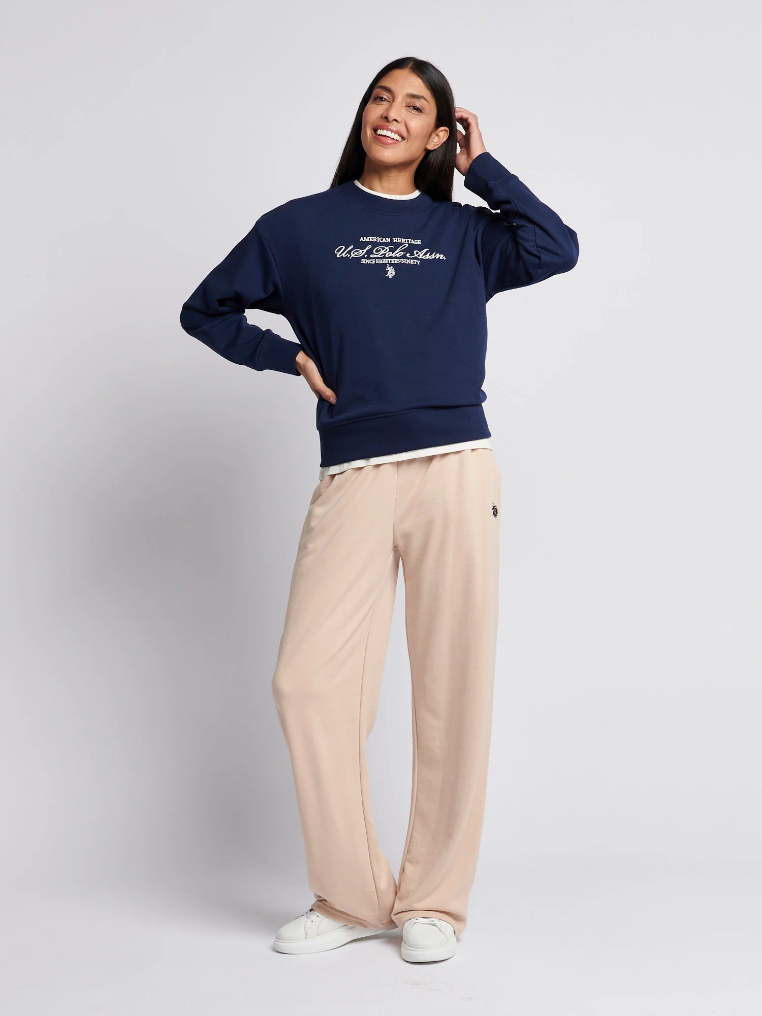 Women's Premium Graphic Crew Sweatshirt in Navy Iris
