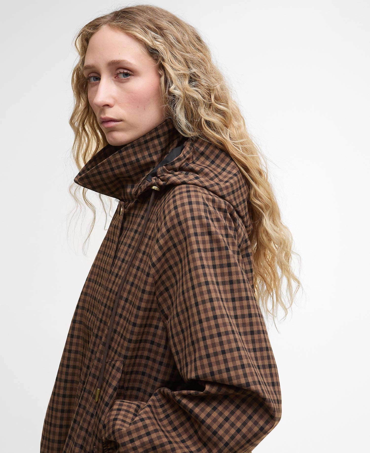 Audrey Showerproof Jacket - Vicuna Gingham Check