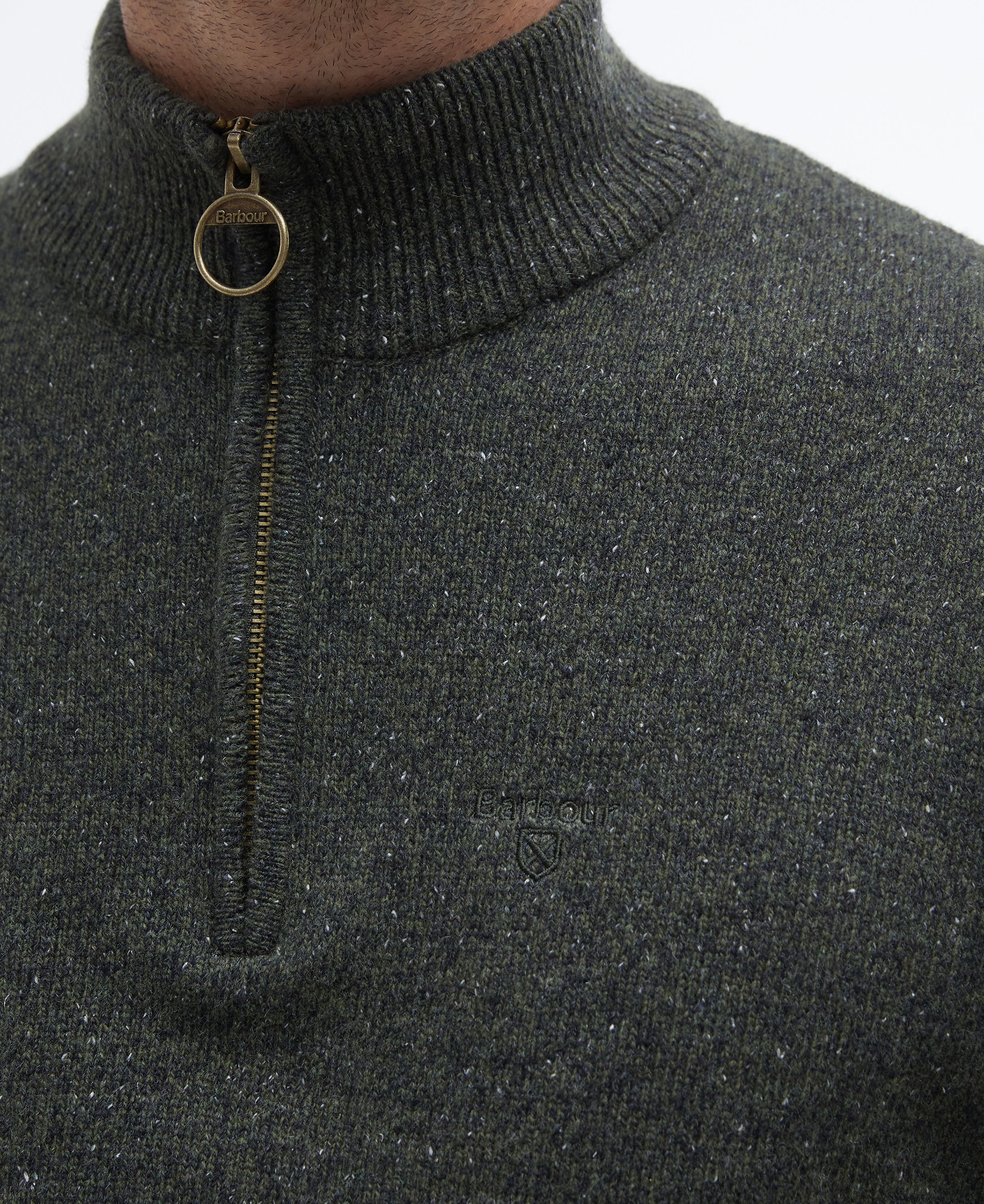 Essential Tisbury Half-Zip Jumper - Dark Seaweed