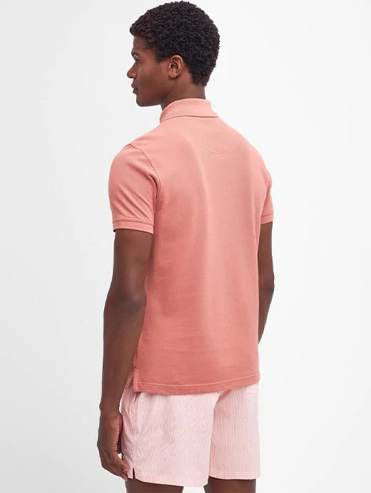 Tartan Pique Polo - Pink Clay